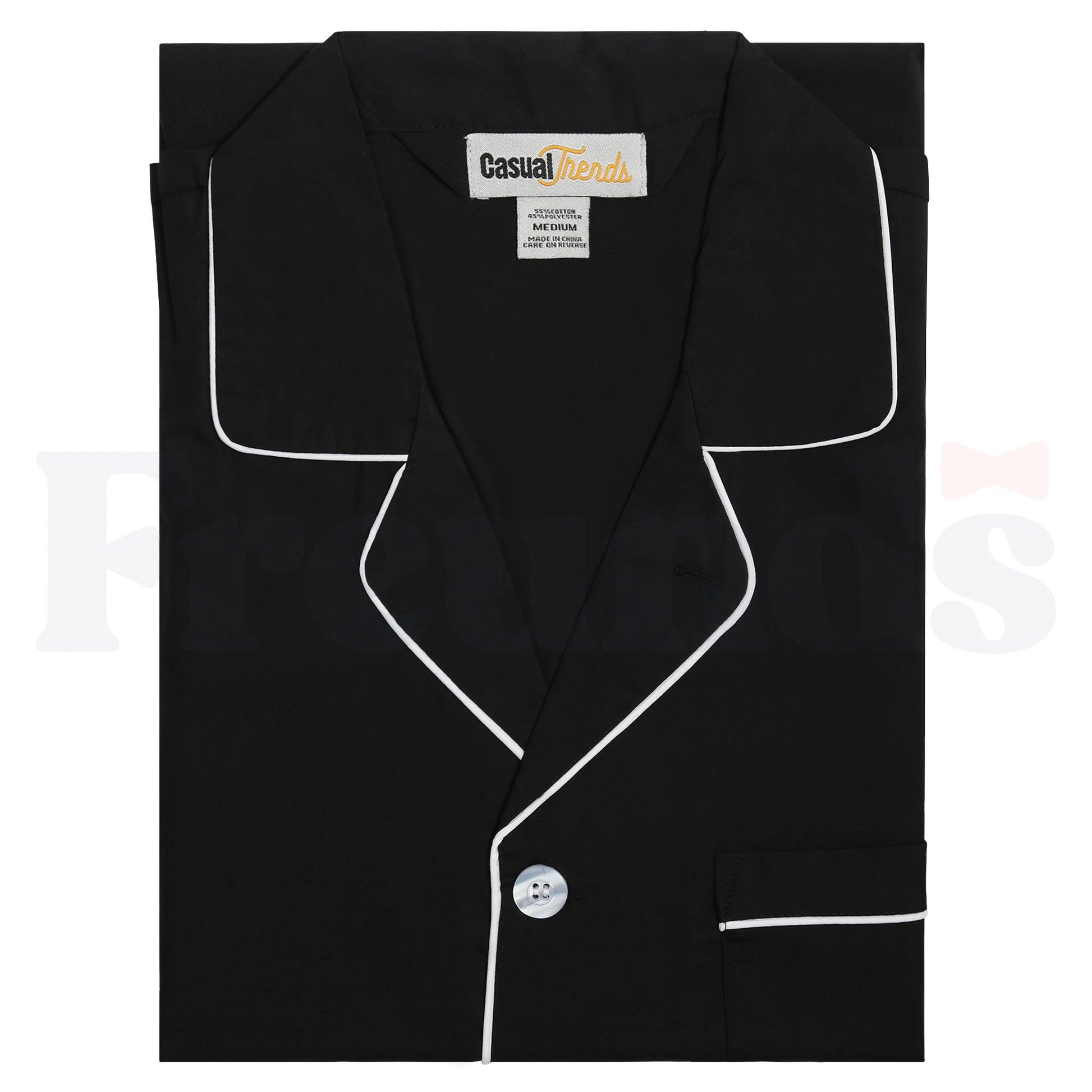 Casual Trends Mens Button Down Pajamas - Solid Design -