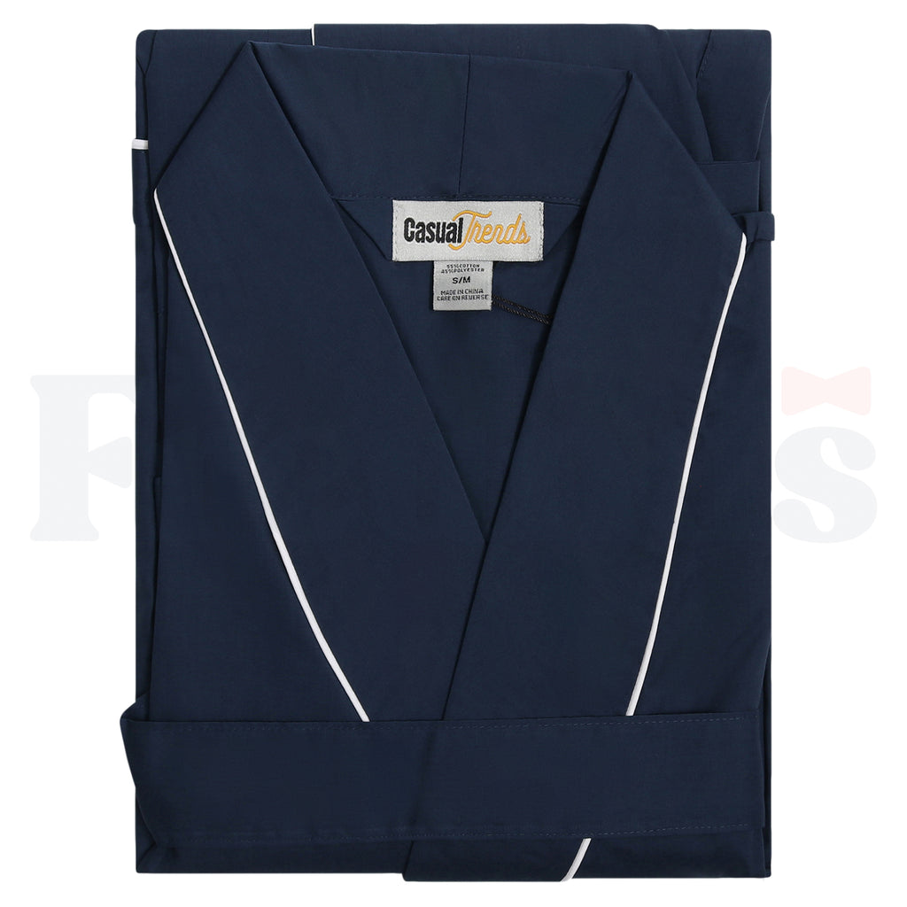 Casual Trends Mens Poly/Cotton Wrap Robe -