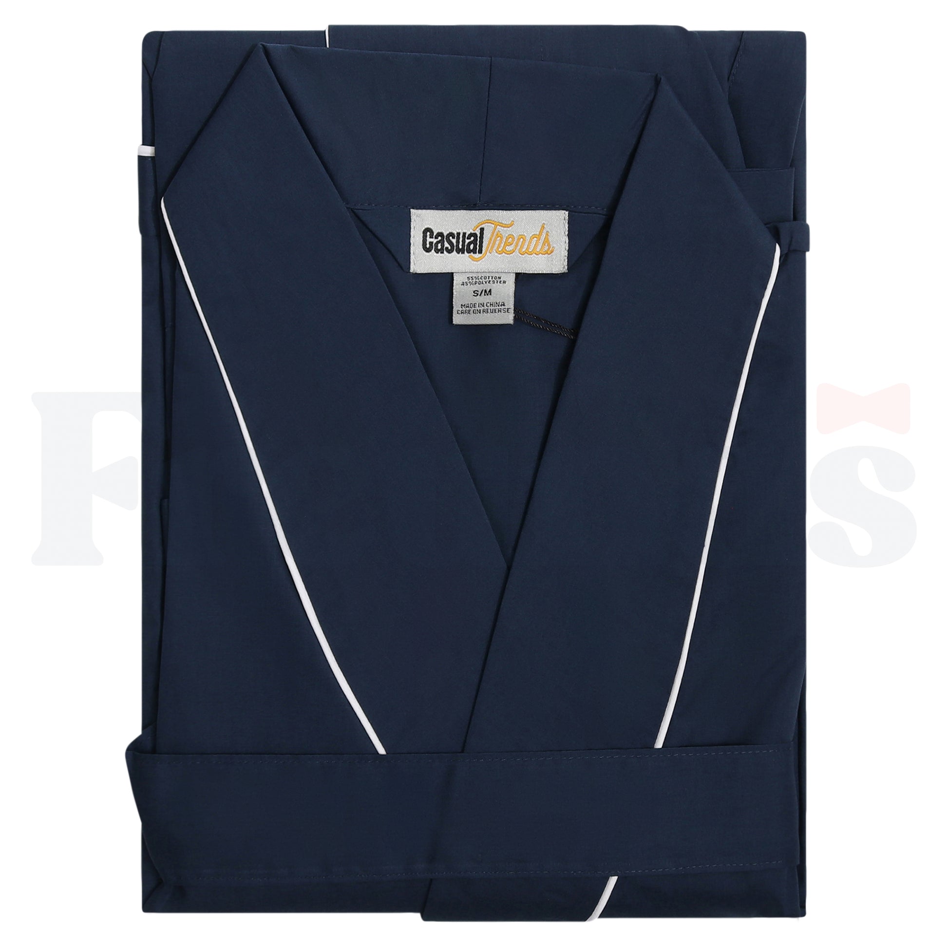 Casual Trends Mens Poly/Cotton Wrap Robe -