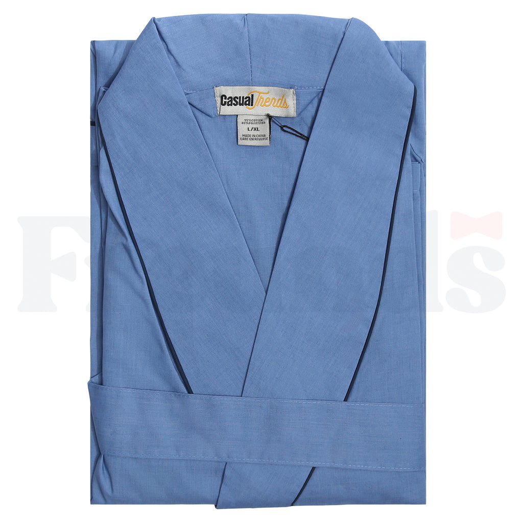 Casual Trends Mens Poly/Cotton Wrap Robe -