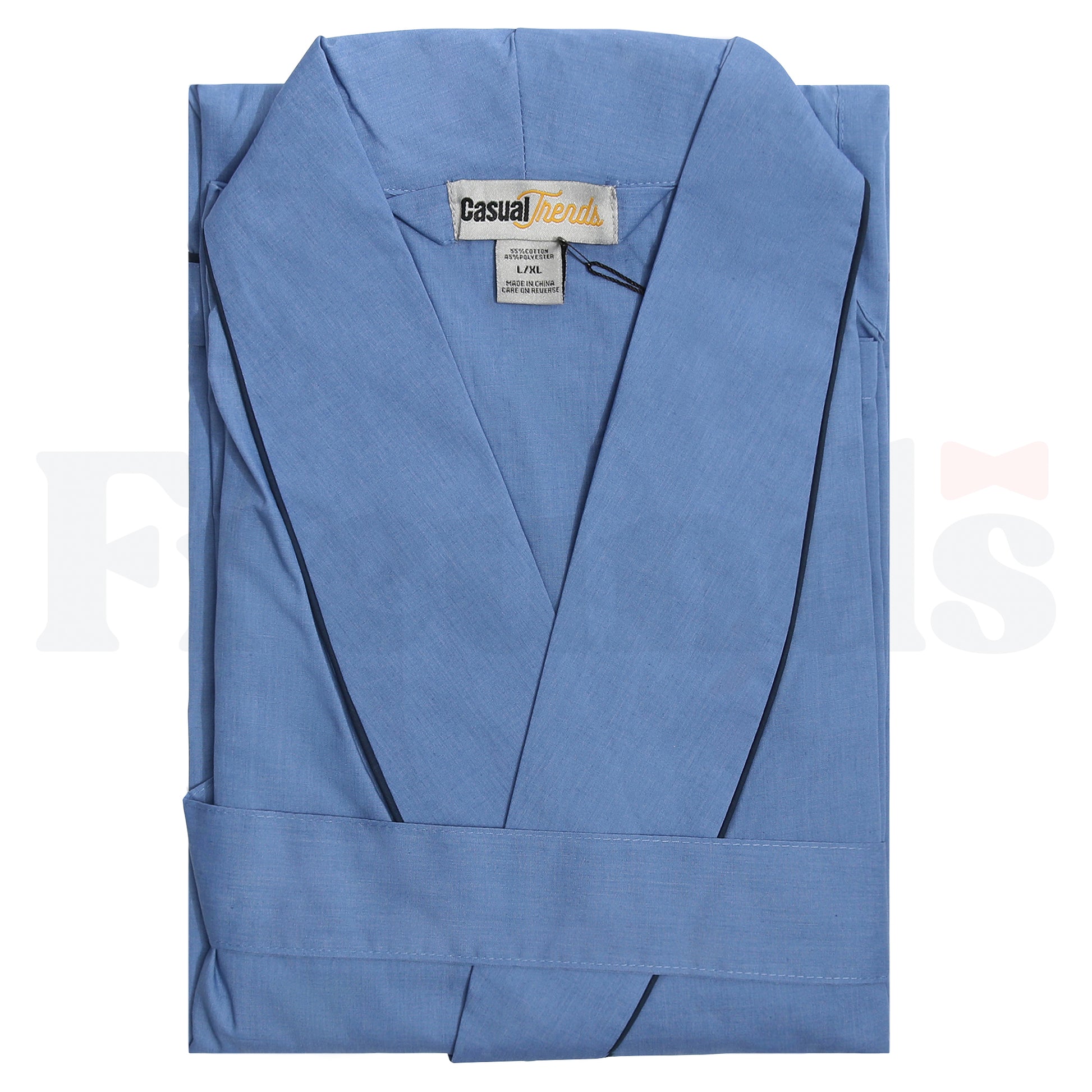 Casual Trends Mens Poly/Cotton Wrap Robe -