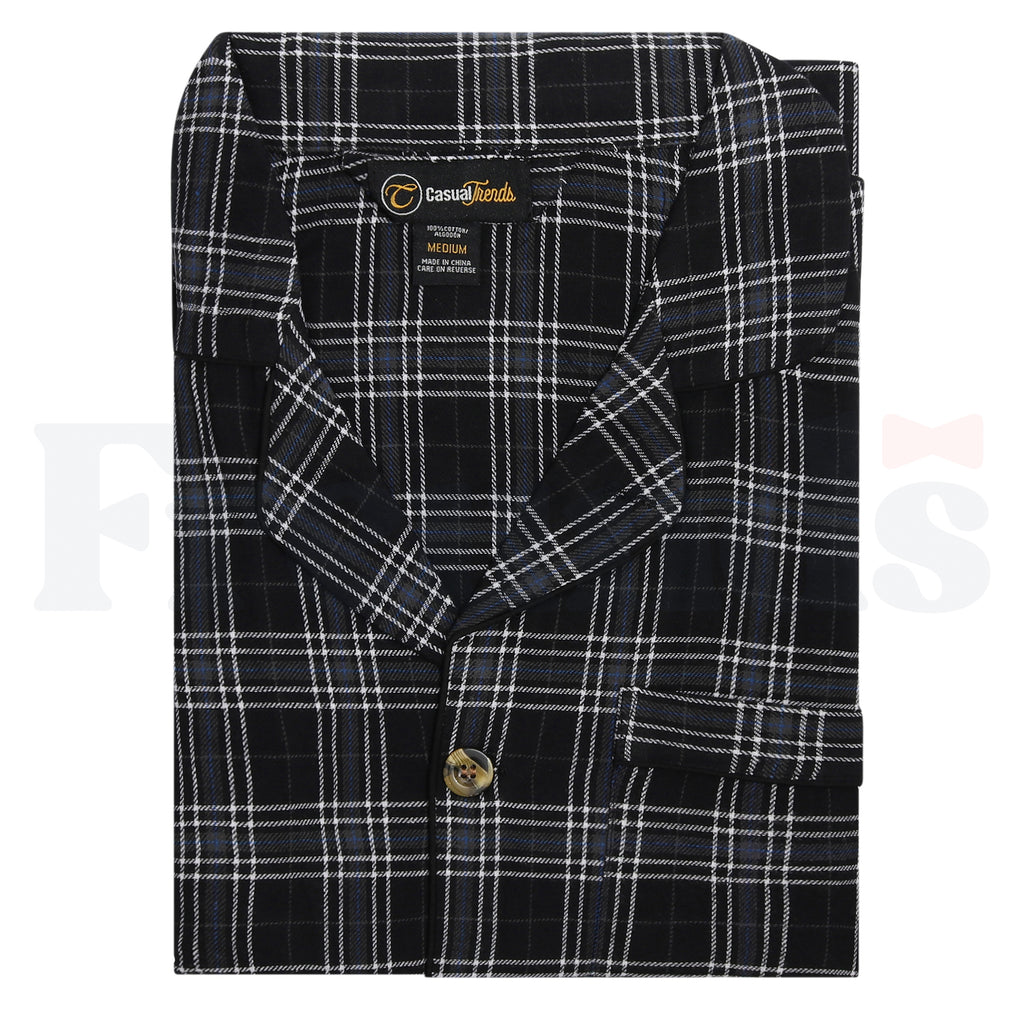 Casual Trends Mens Button Down Flannel Pajamas - 100% Cotton -
