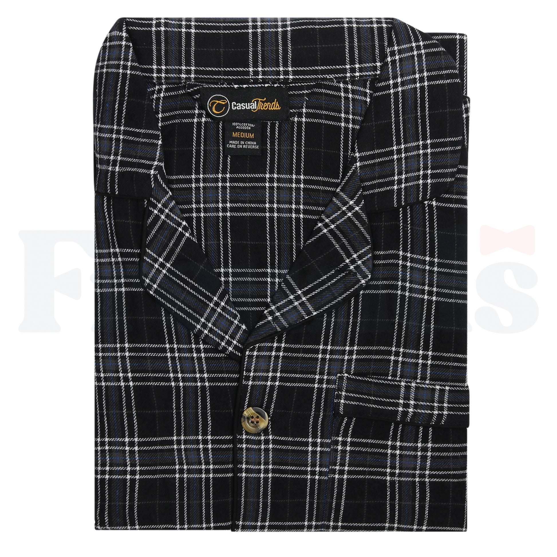 Casual Trends Boys Button Down Flannel Pajamas - 100% Cotton -