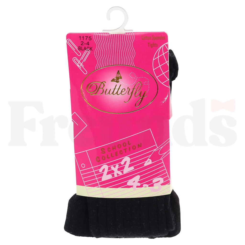 Butterfly Cotton Ribbed Tights - 1175 -