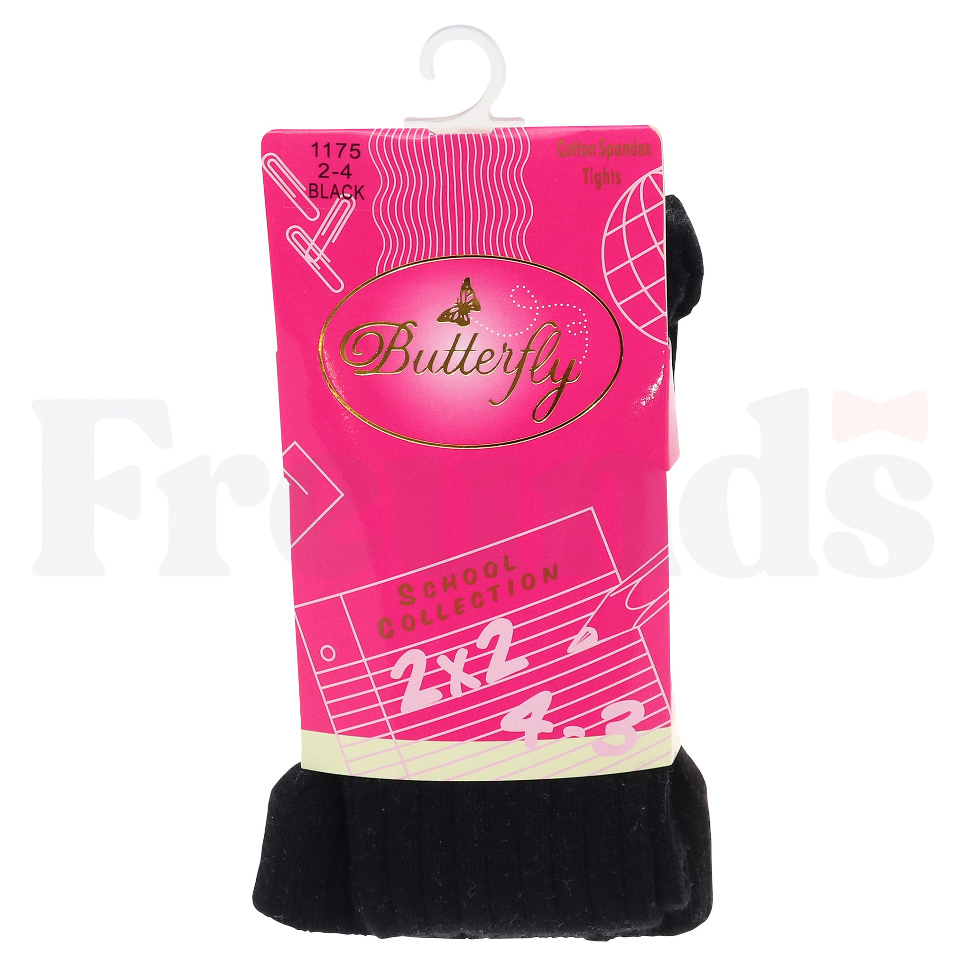 Butterfly Cotton Ribbed Tights - 1175 -