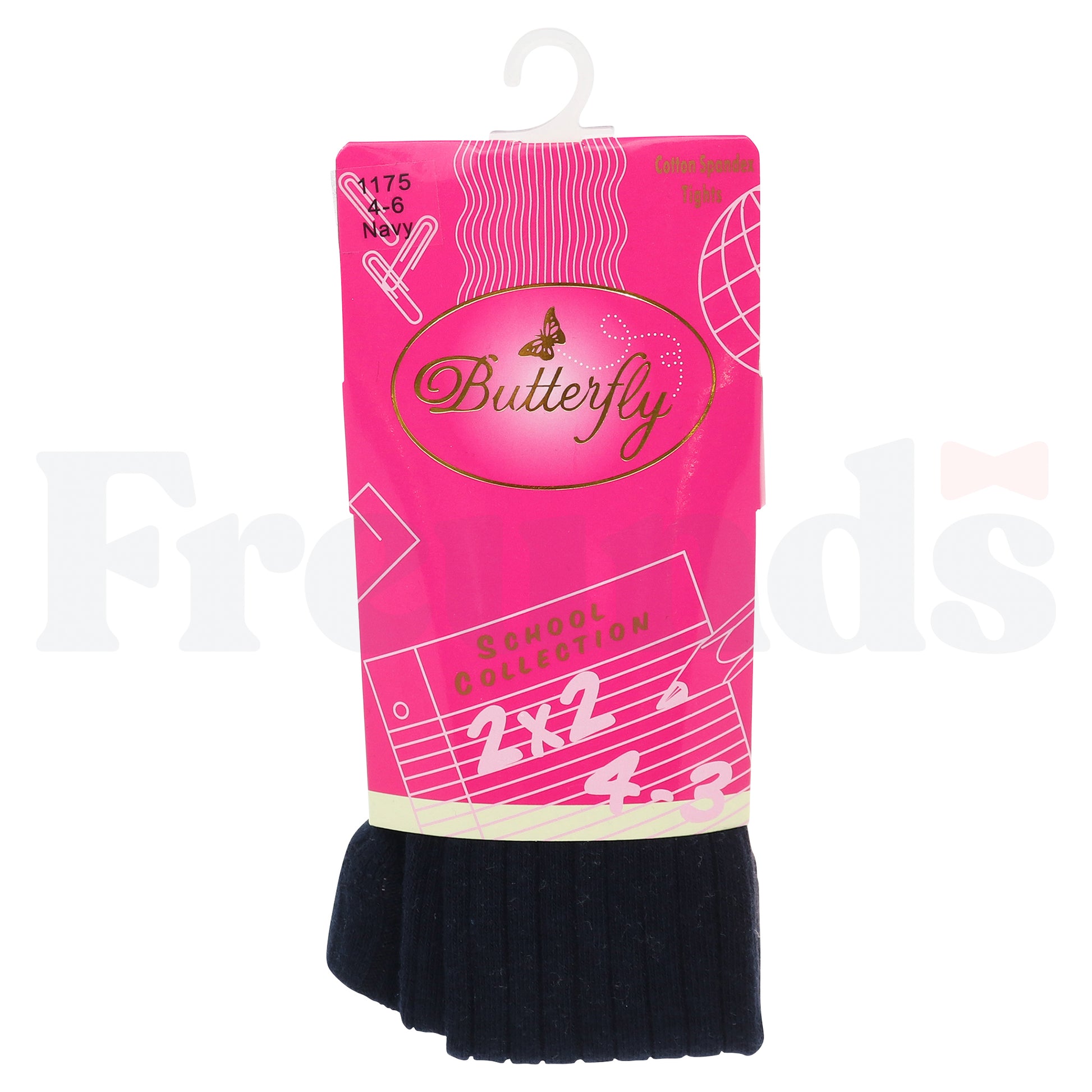 Butterfly Cotton Ribbed Tights - 1175 -