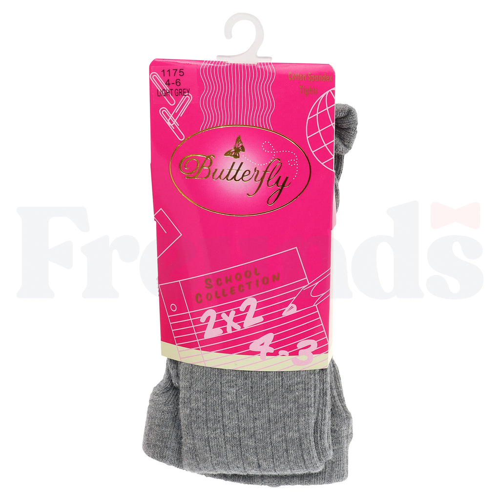 Butterfly Cotton Ribbed Tights - 1175 -