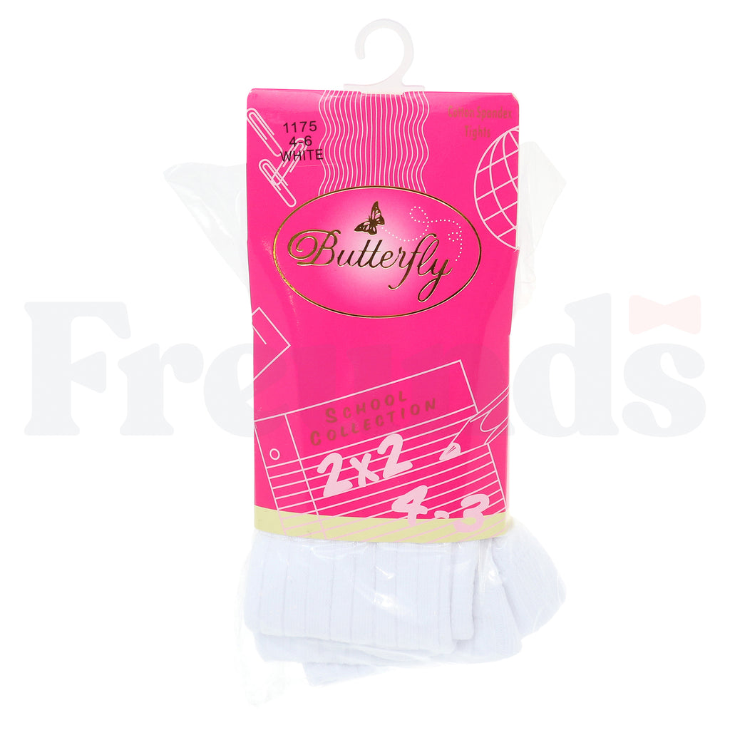 Butterfly Cotton Ribbed Tights - 1175 -