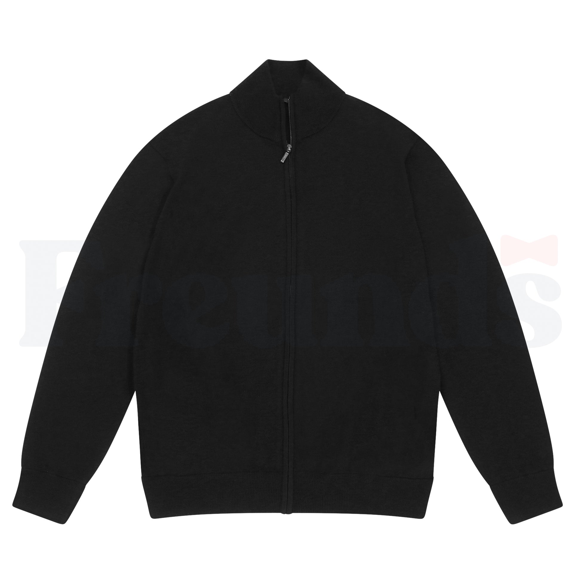 Arosa Mens Full Zip Wool Black Sweater -