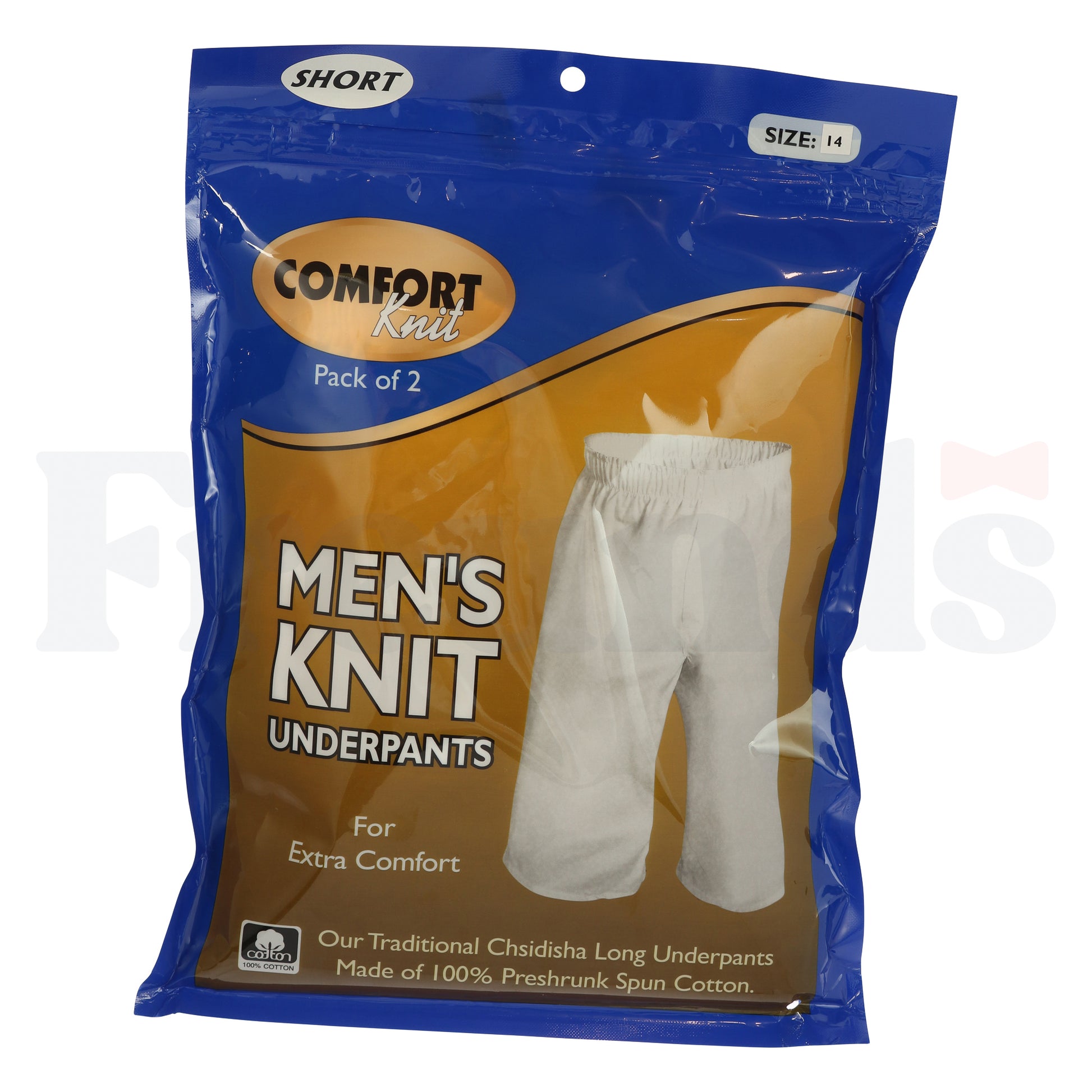 Comfort Knit Long Mens Underpants - 2 Pack