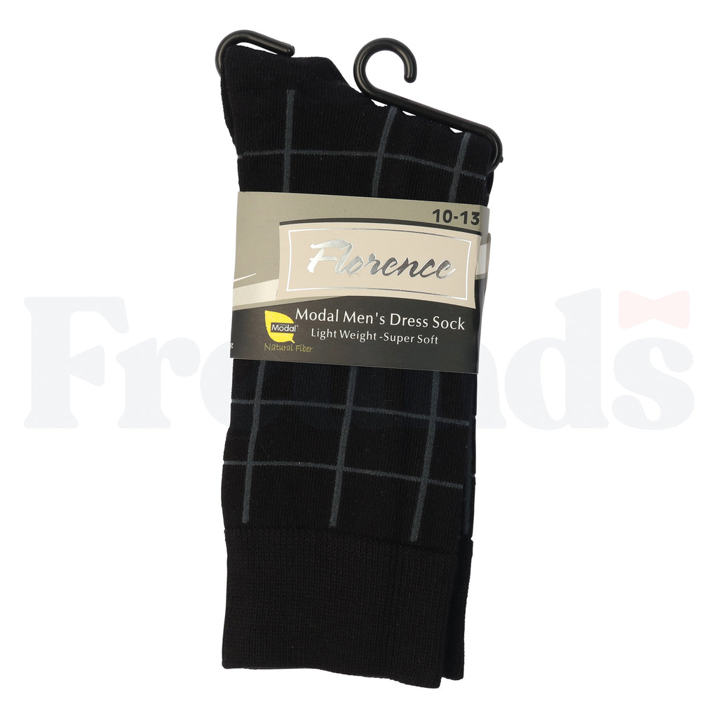 Florence Mens Modal Dress Socks - Colored Plaid - Light Weight - 225 -