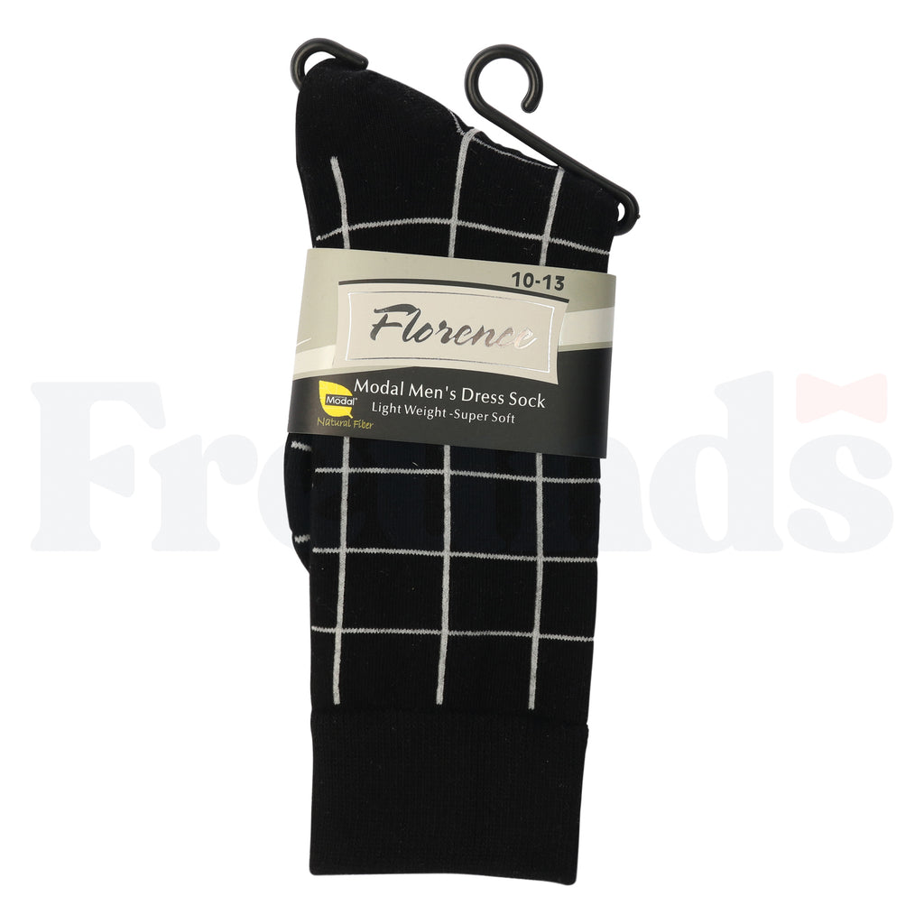 Florence Mens Modal Dress Socks - Colored Plaid - Light Weight - 225 -