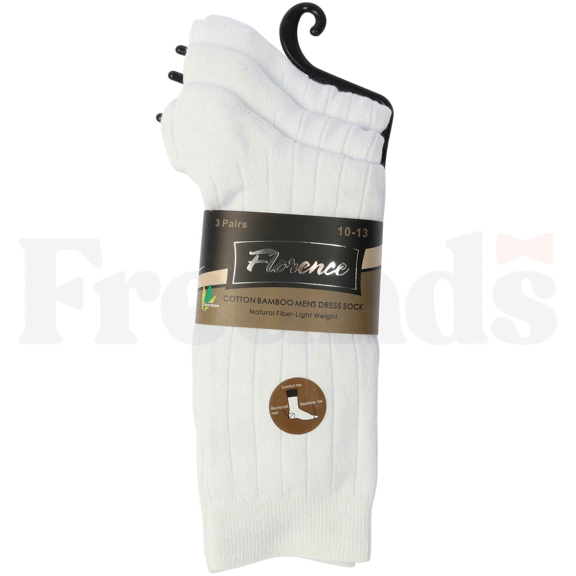 Florence Mens Cotton Bamboo Dress Rib Socks - 3 Pack - 190 -