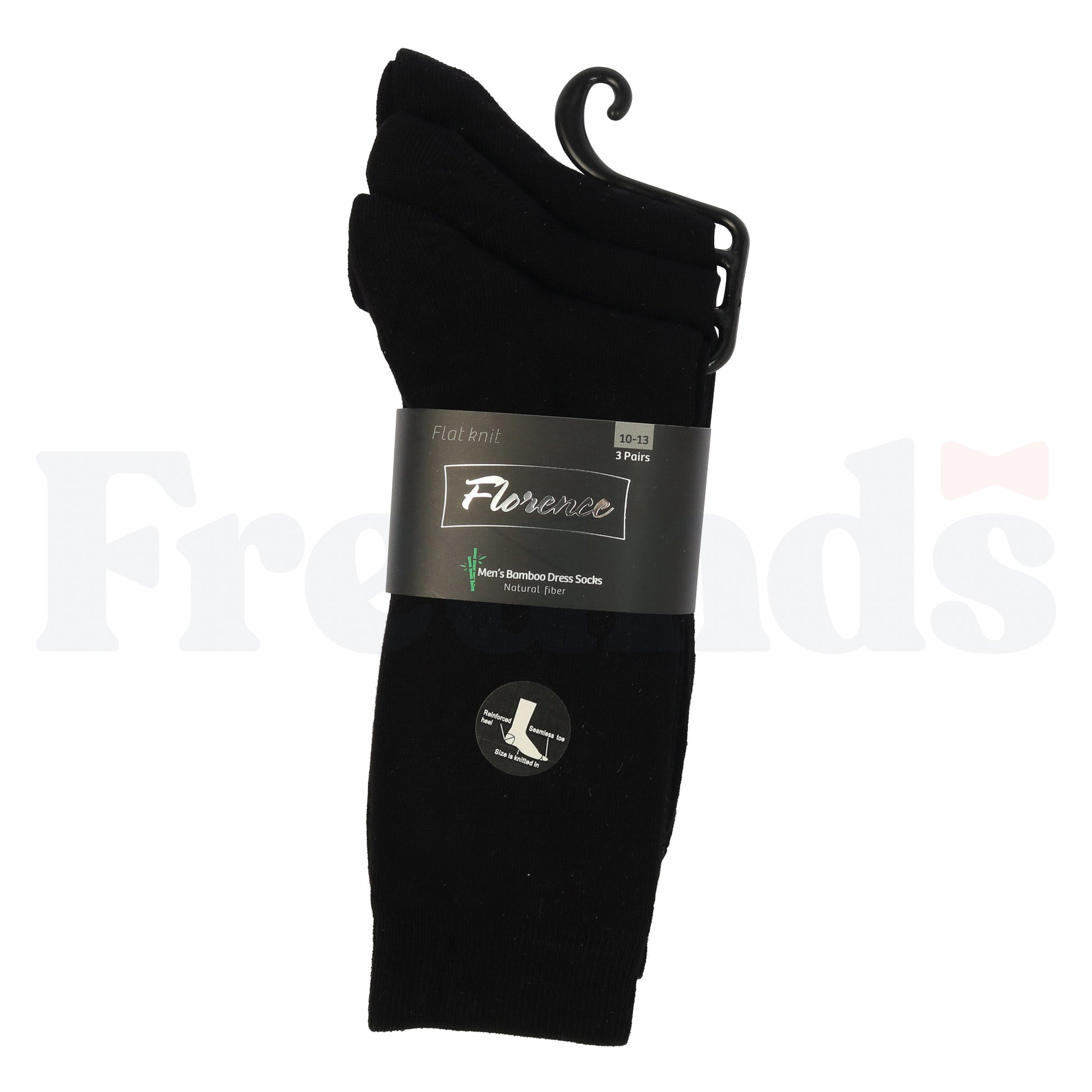 Florence Mens Cotton Bamboo Dress Flat Socks - 3 Pack - 192 -