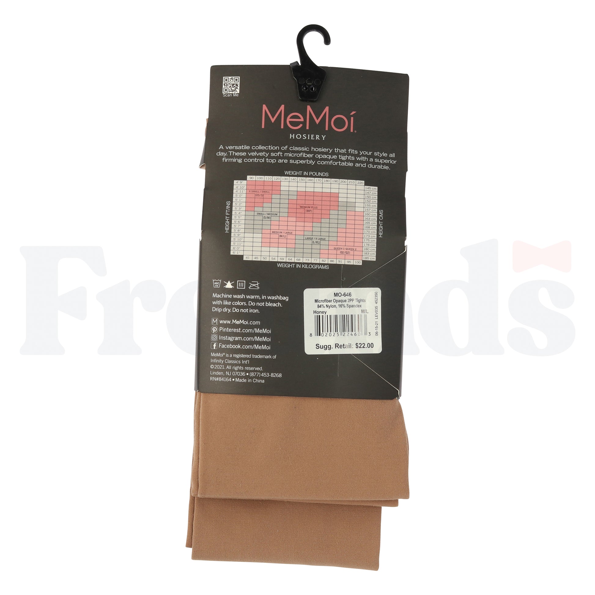 MeMoi Microfiber Opaque Tights - 2 Pack - MO-646 -