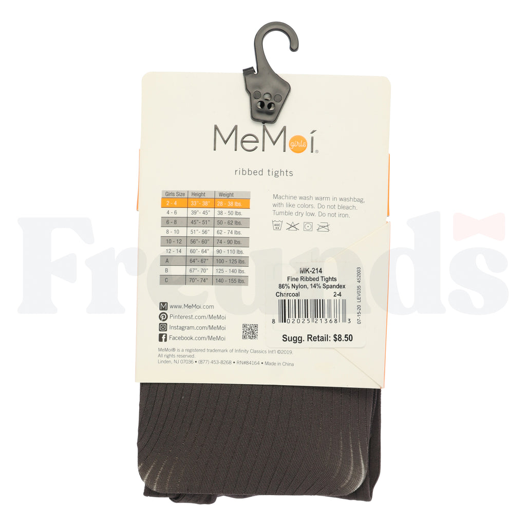 MeMoi Girls Fine Ribbed Nylon Tights - MK-214 -