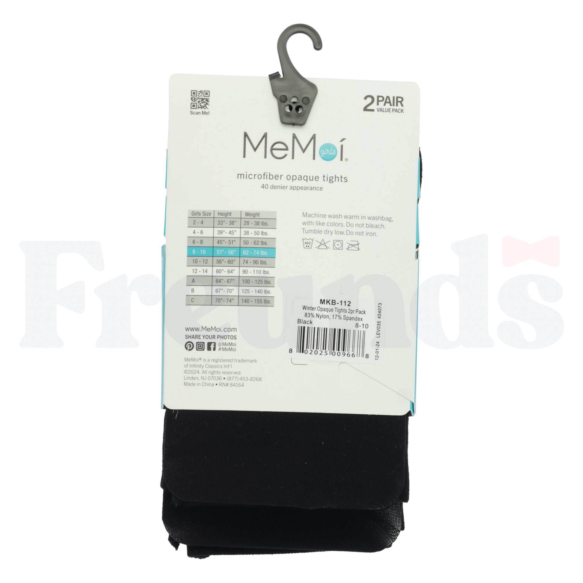 MeMoi Girls Opaque Tights - 2 Pack - MKB-112 -