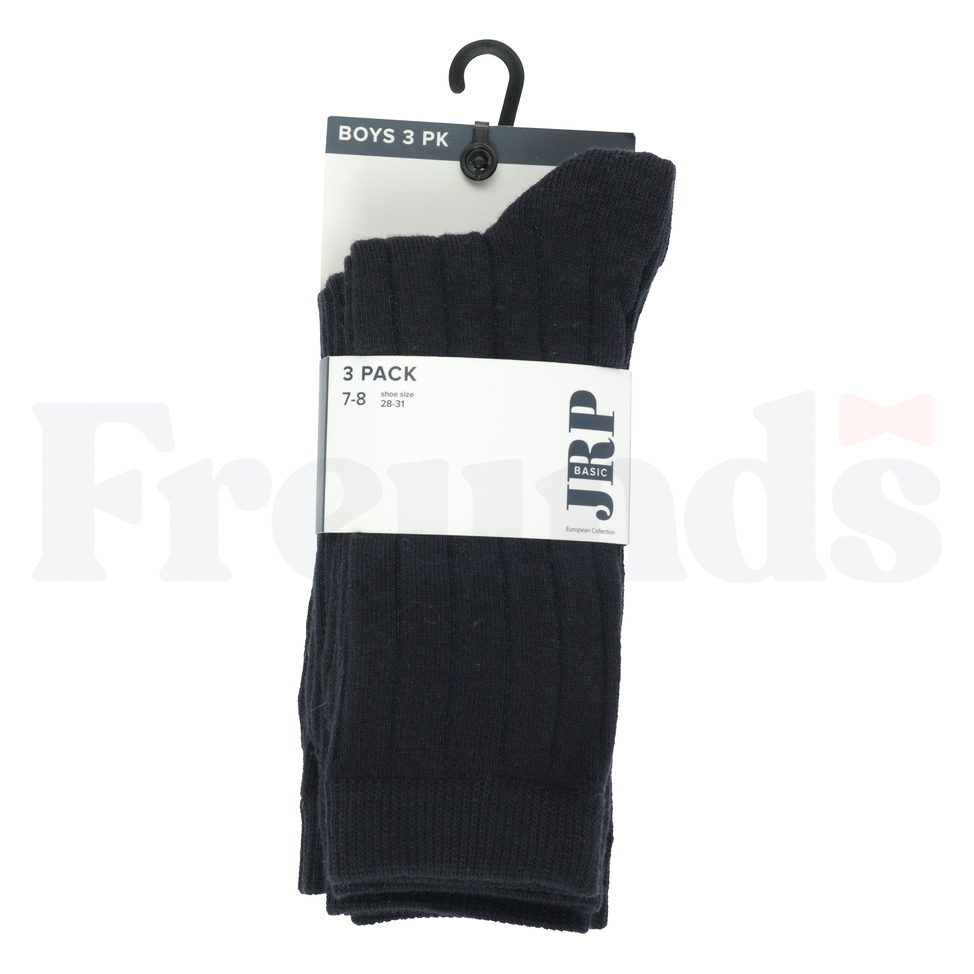 JRP Boys Wide Ribbed Midcalf Socks - 3 Pack -