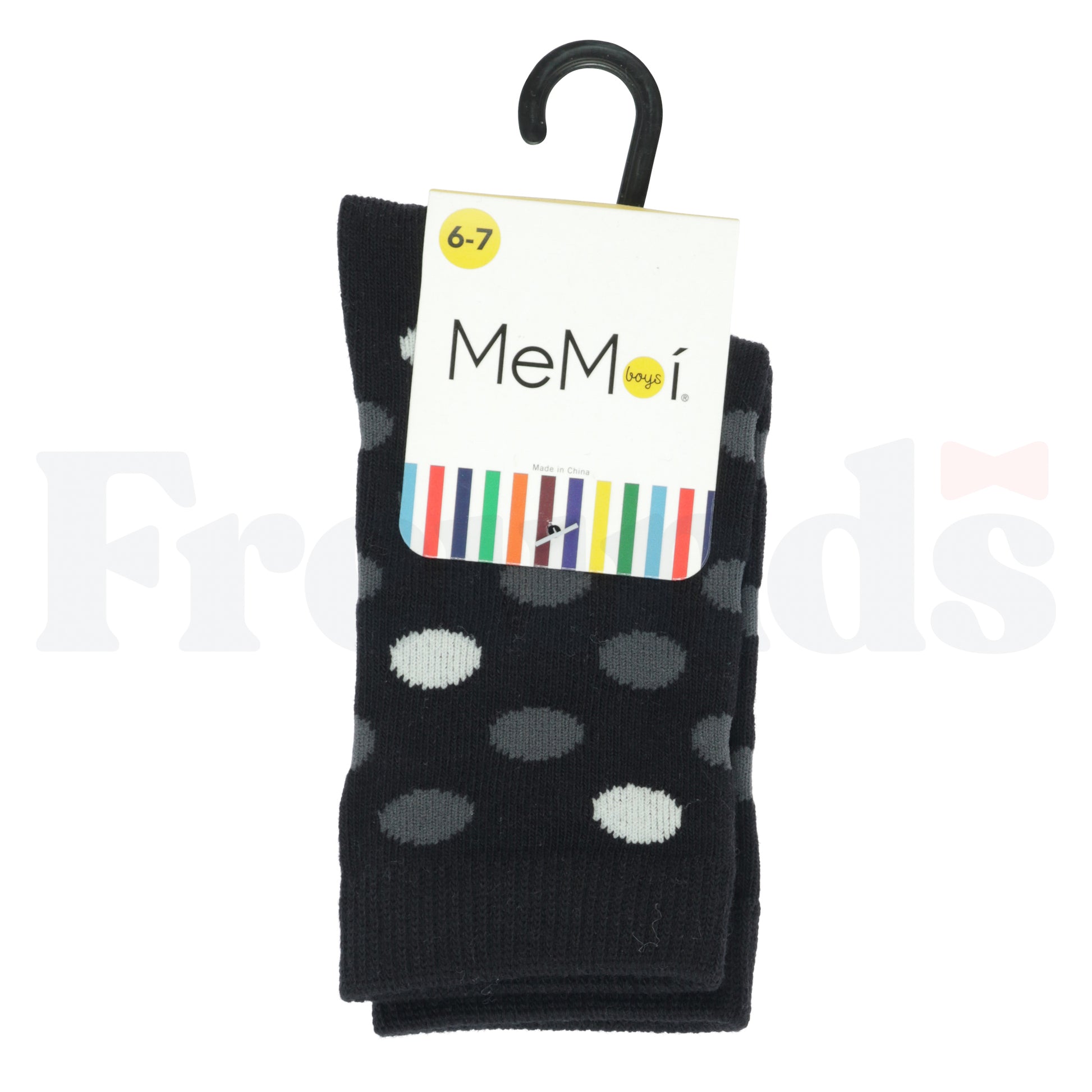 MeMoi Boys Two Tone Dot Crew Socks - MK-175 -