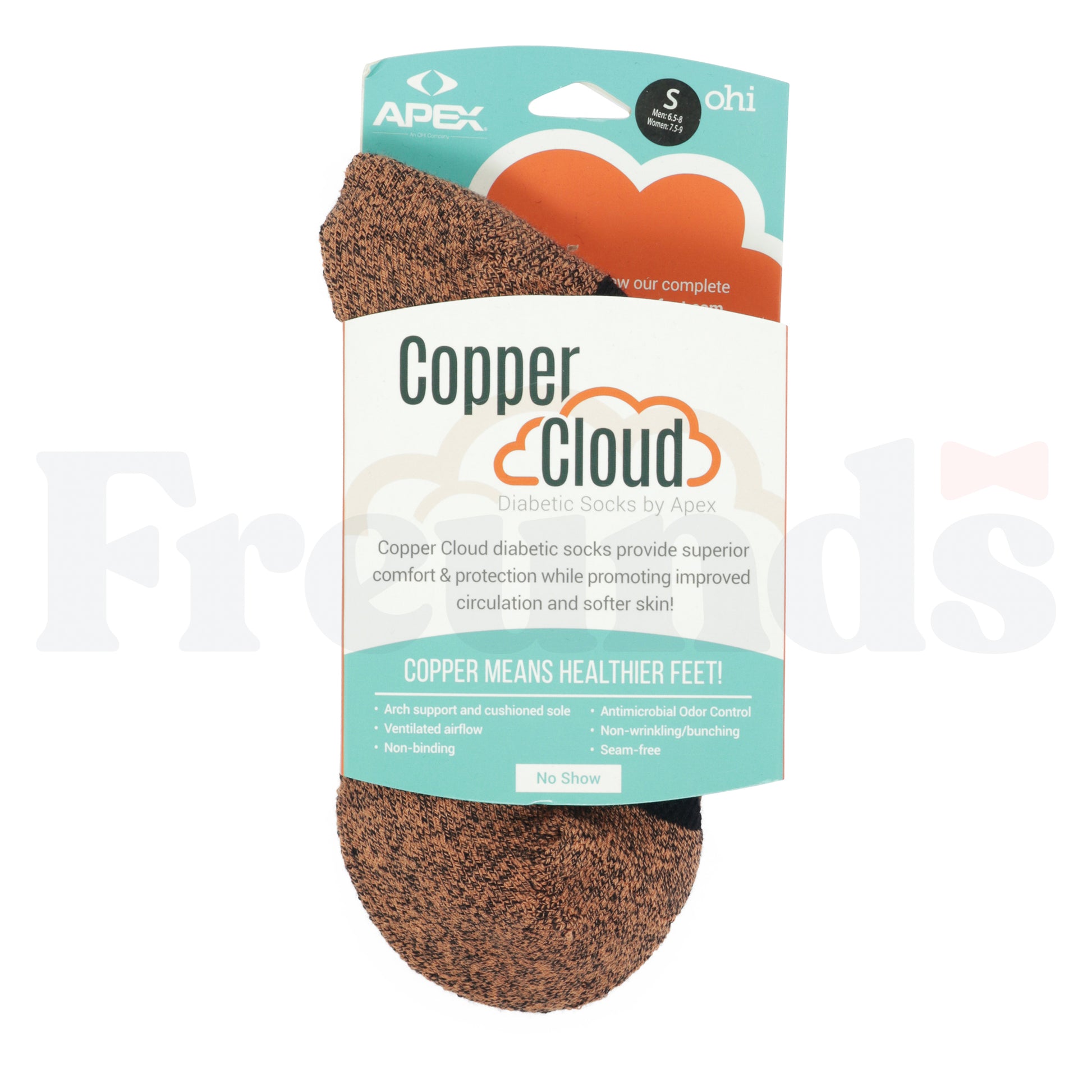 Copper Cloud Black No-Show Socks -