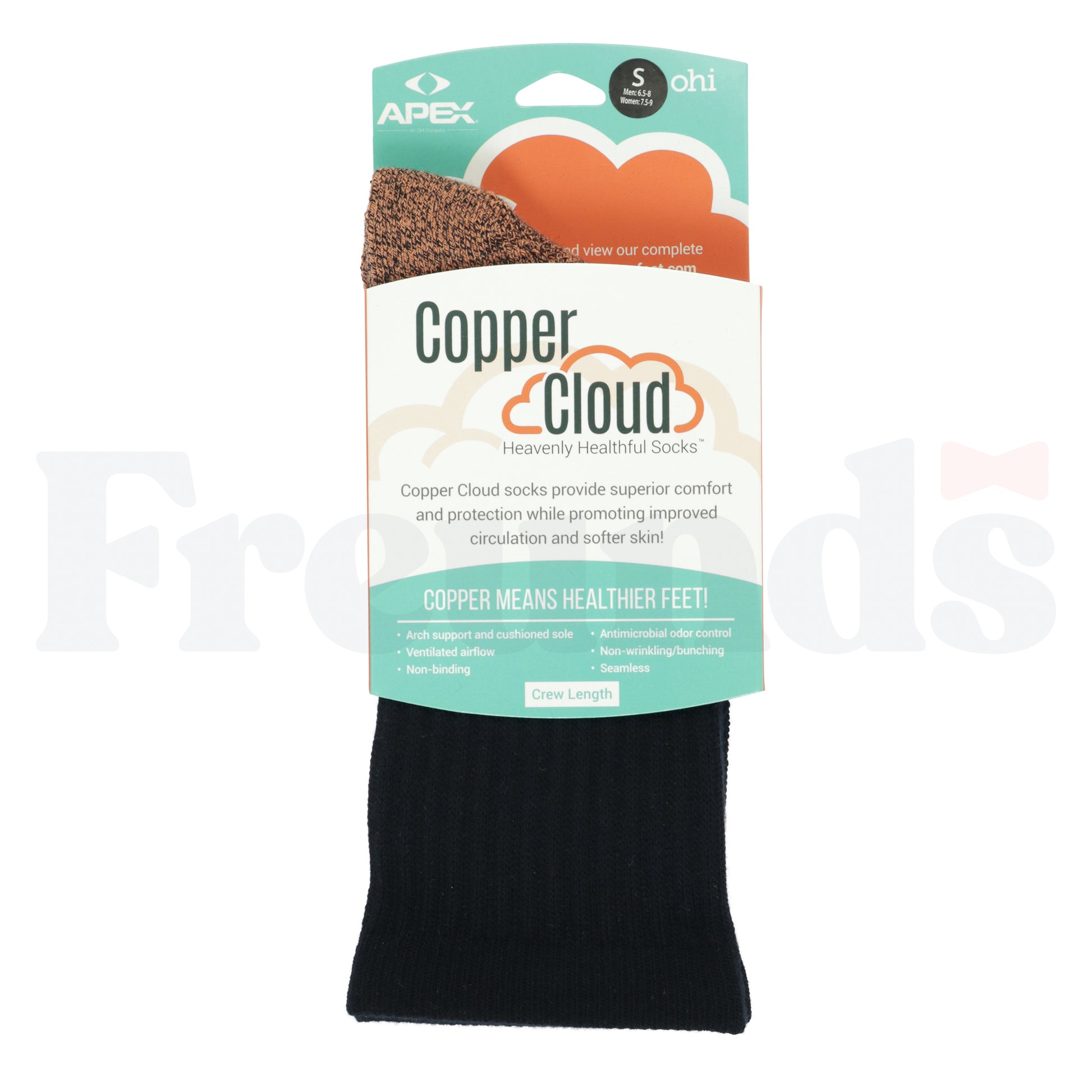 Copper Cloud Black Crew Socks -