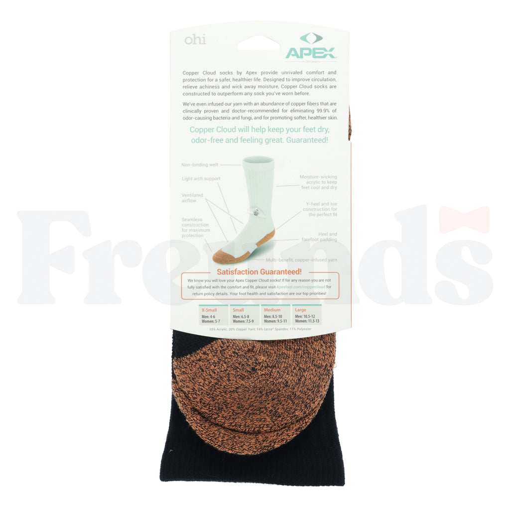 Copper Cloud Black Crew Socks -