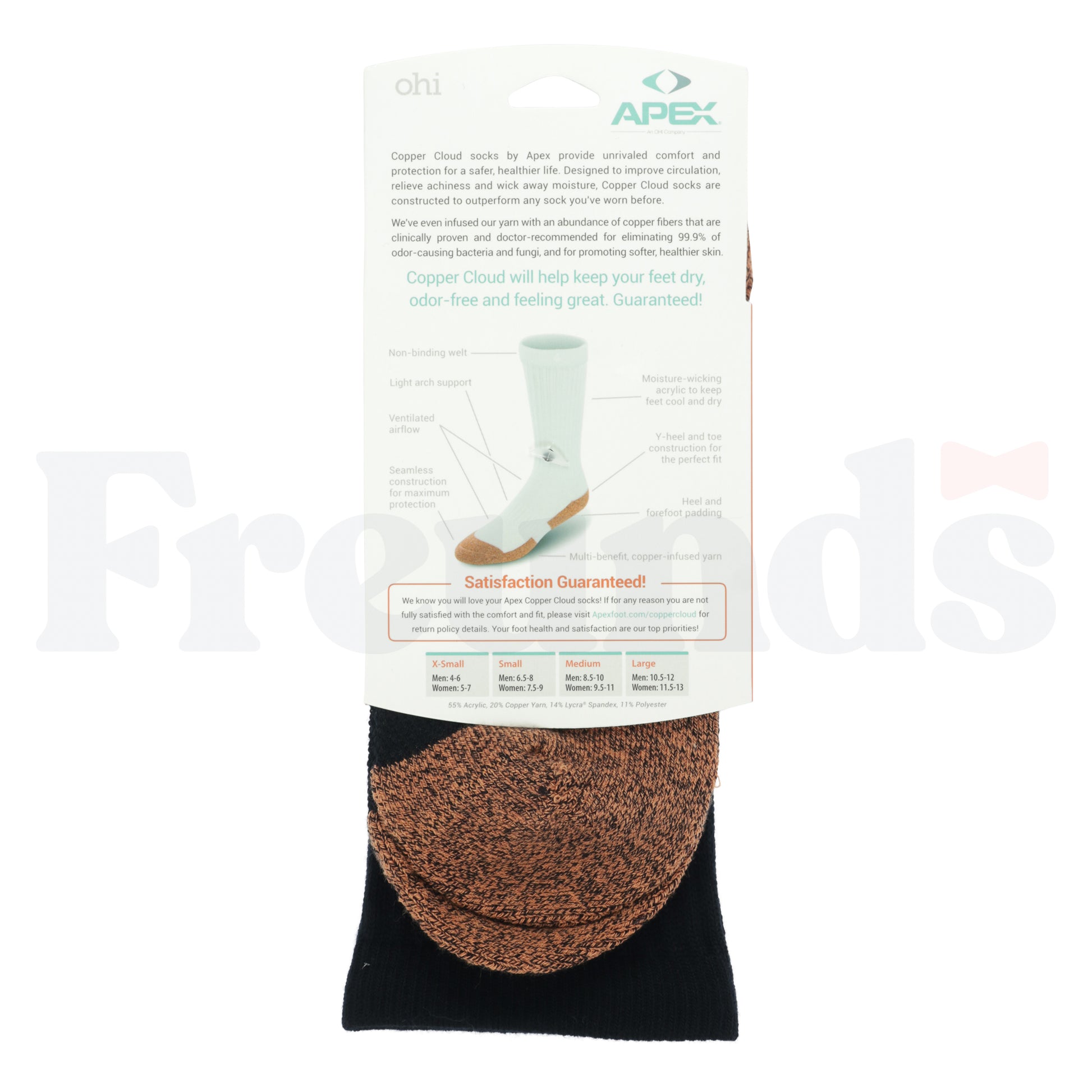 Copper Cloud Black Crew Socks -