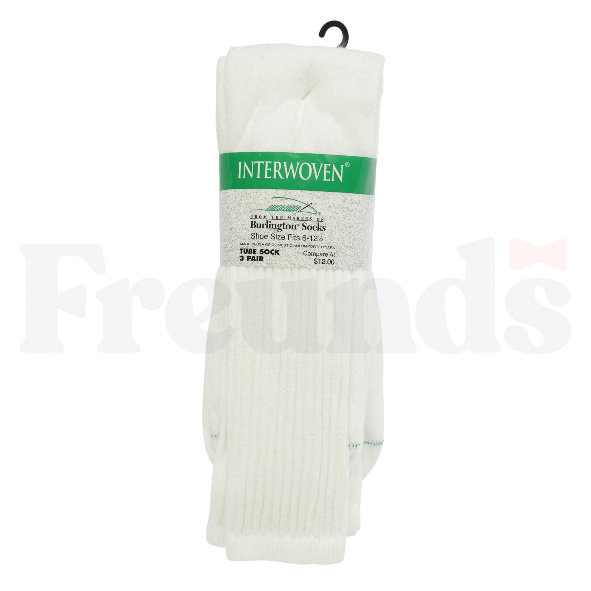 Interwoven Ribbed Tube Socks (Terry Inside) - 3 Pack -