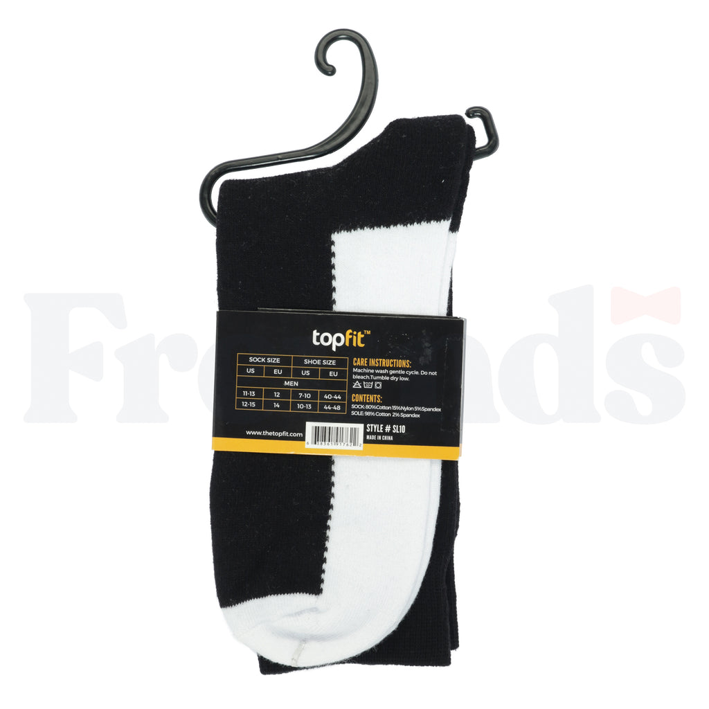 TopFit Mens Blacks Socks w/ White Soles - SL10 -