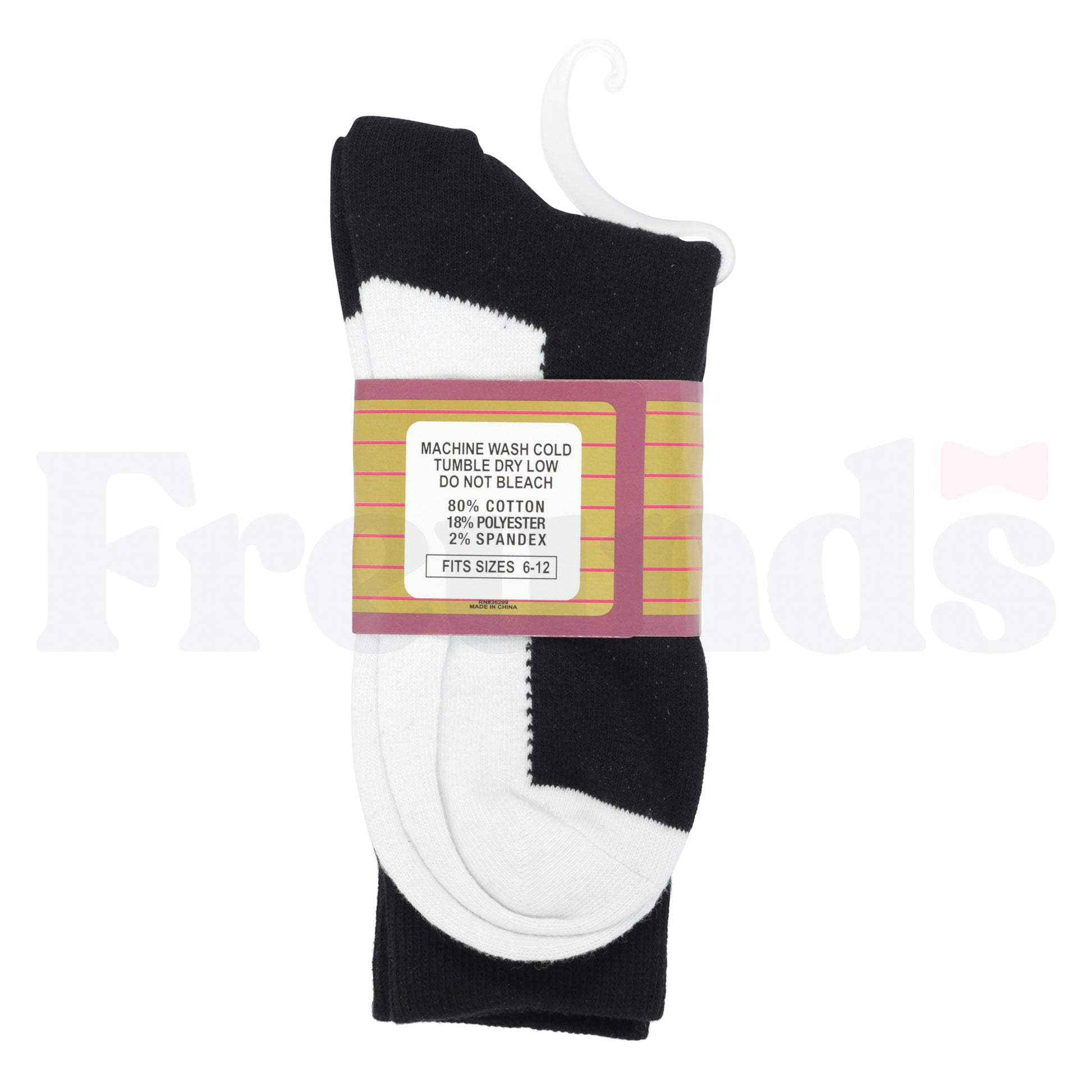 Healthy Walk Black & White Sock - 100% Cotton Sole -