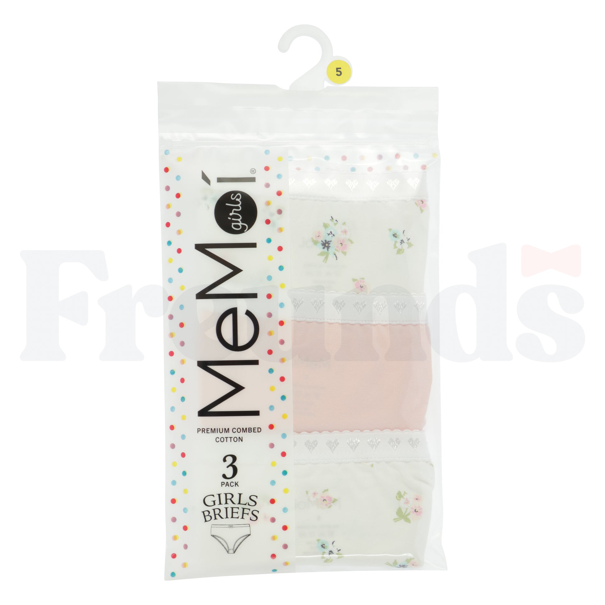 MeMoi Girls Panties - Ditsy Floral Multi  - MKU1101 - 3 Pack -