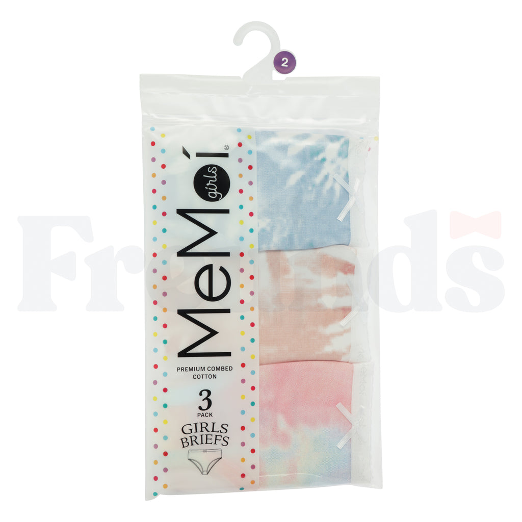 MeMoi Girls Panties - Assorted Tie Dye Design - MKU1004 - 3 Pack -