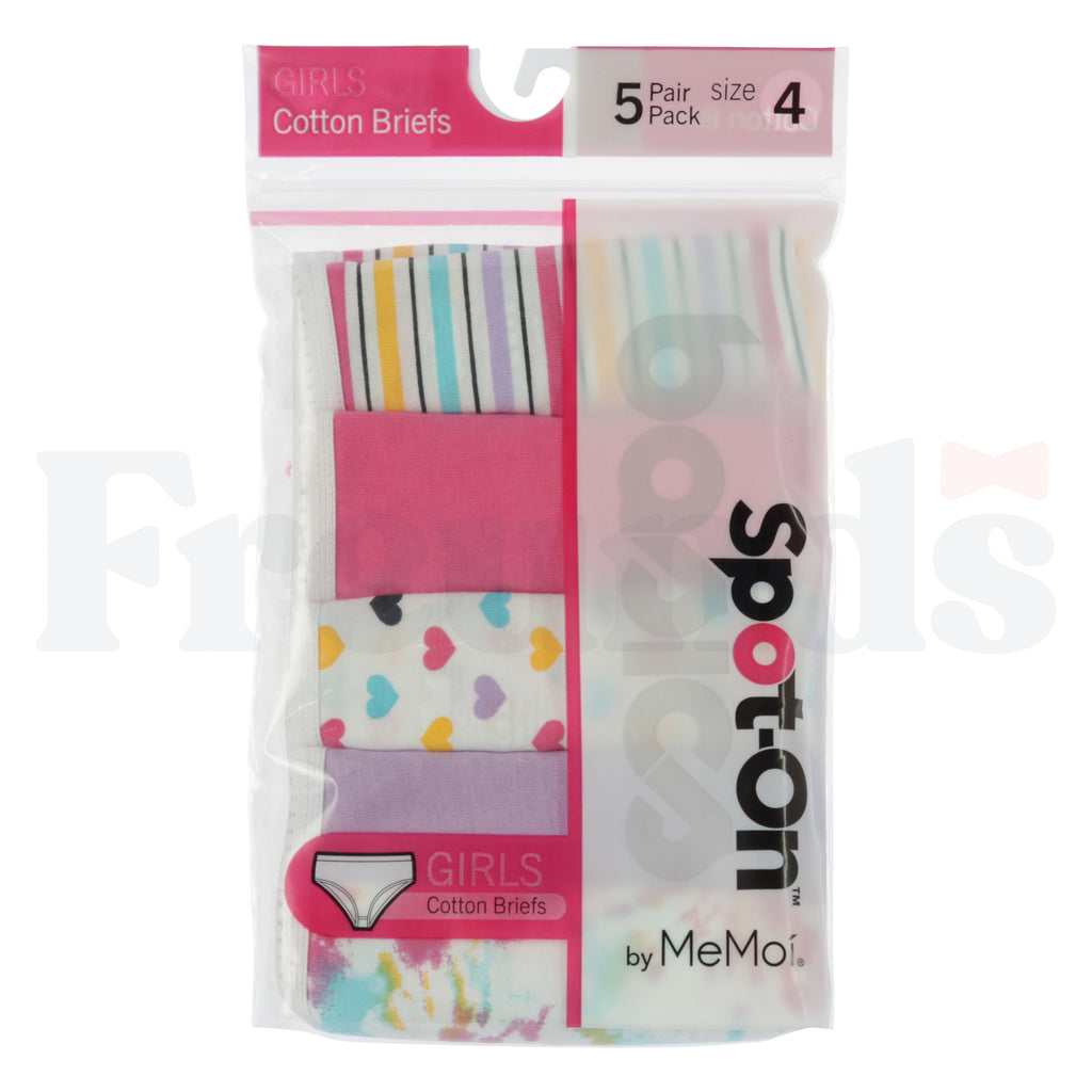 Spot-On Basics Girls Panties - Bright Multi - SP-4000 - 5 Pack -