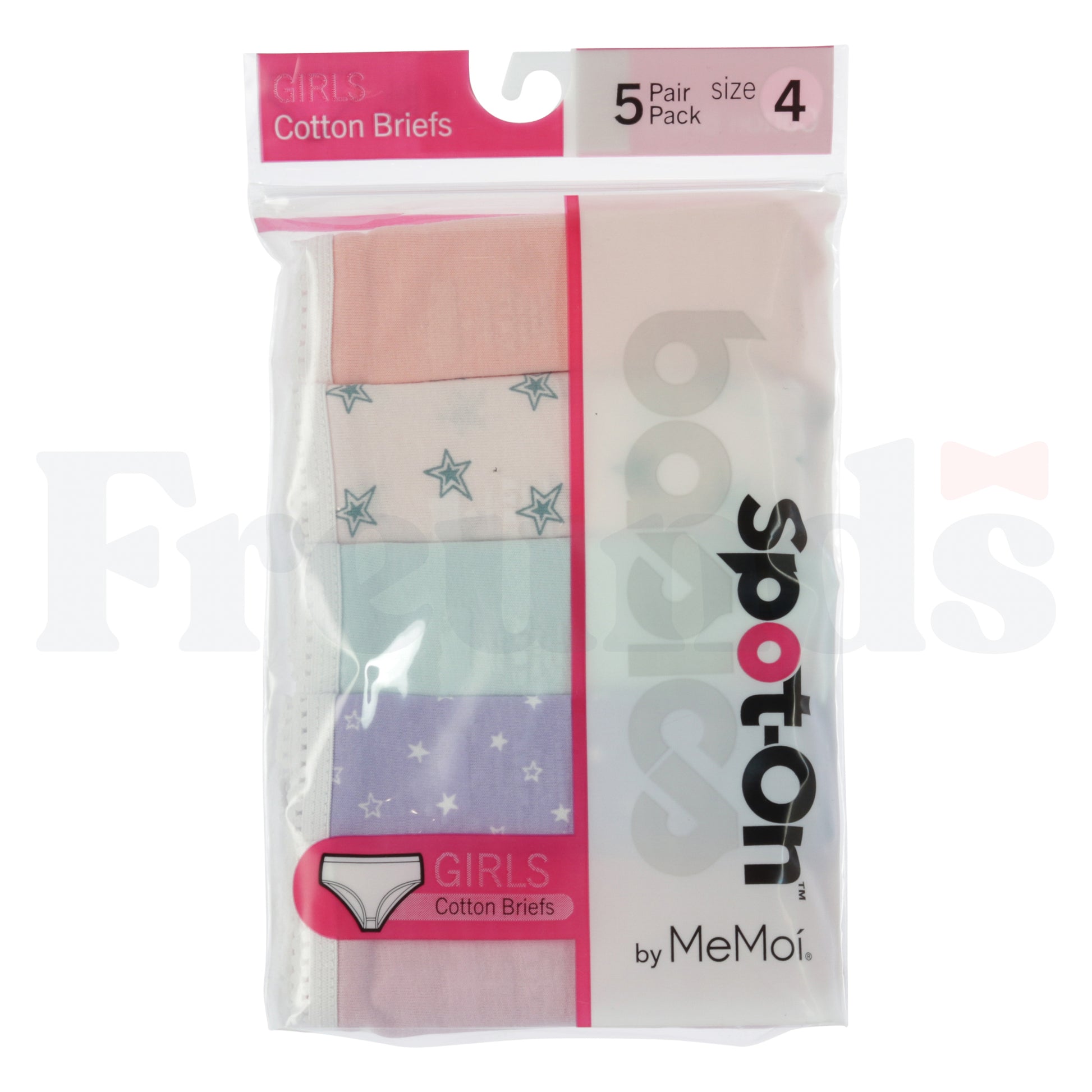 Spot-On Basics Girls Panties - Pastel Mix - SP-4002 - 5 Pack -