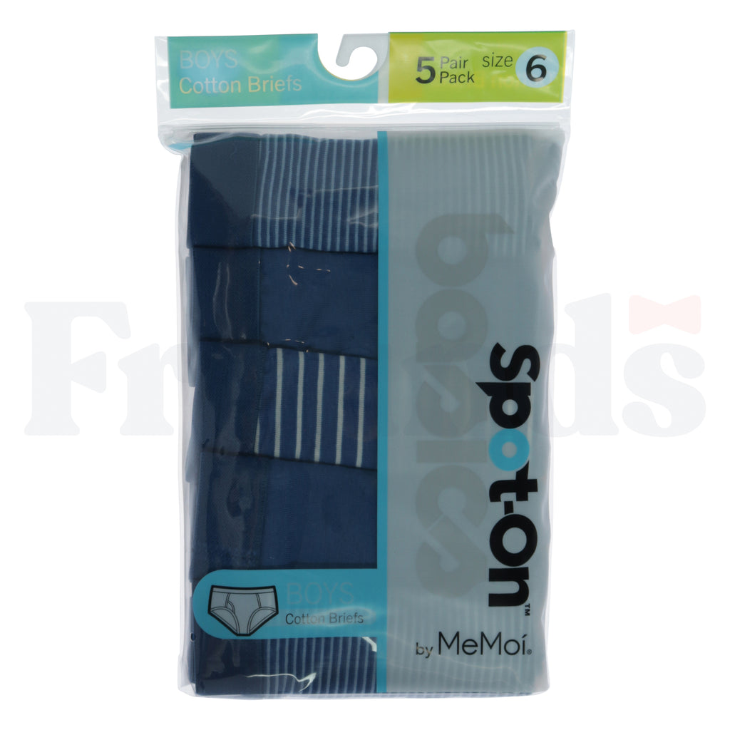 Spot-On Basics Boys Briefs - Blue Multi - SP-6001 - 5 Pack -