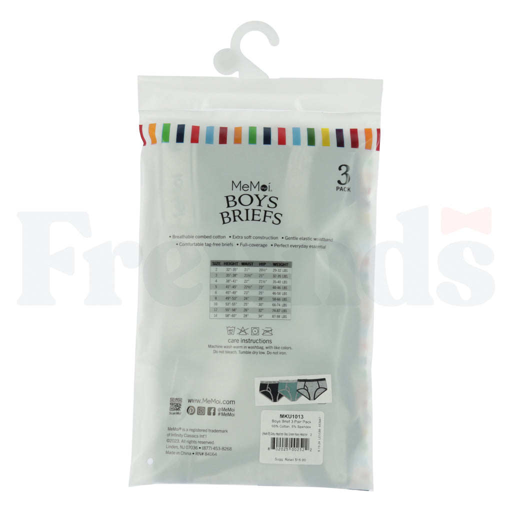 MeMoi Boys Knit Briefs - MKU1013 - 3 Pack -