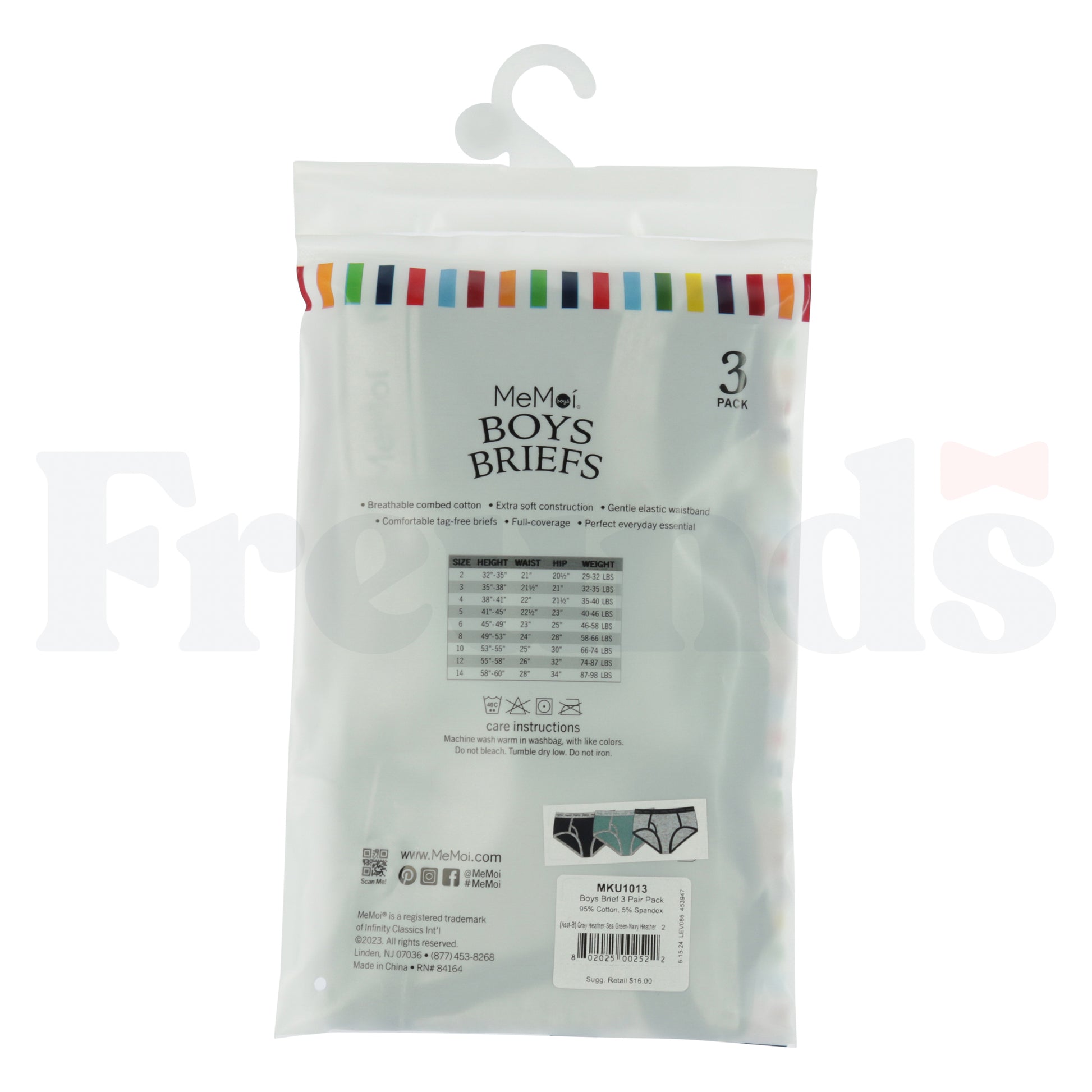 MeMoi Boys Knit Briefs - MKU1013 - 3 Pack -