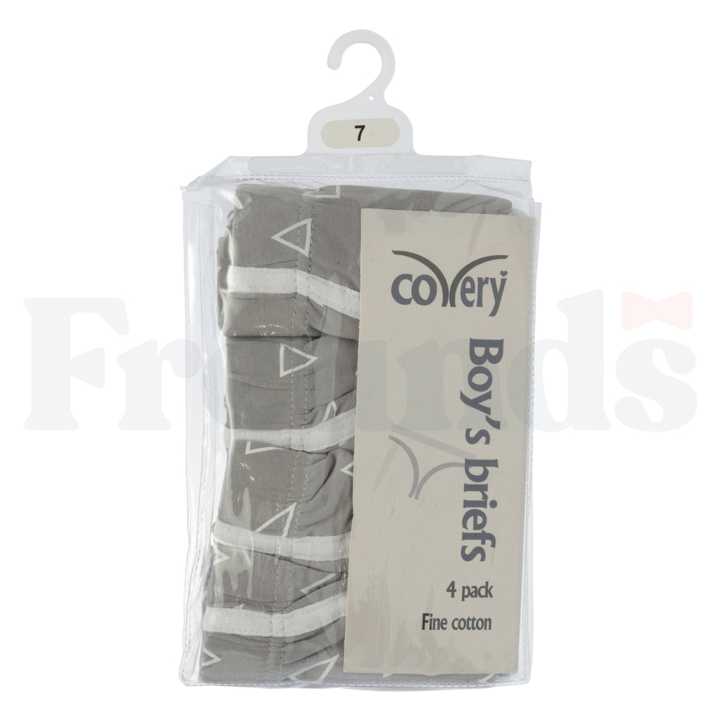 Covery Boys Printed Briefs - Triangle Print - 4 Pack -