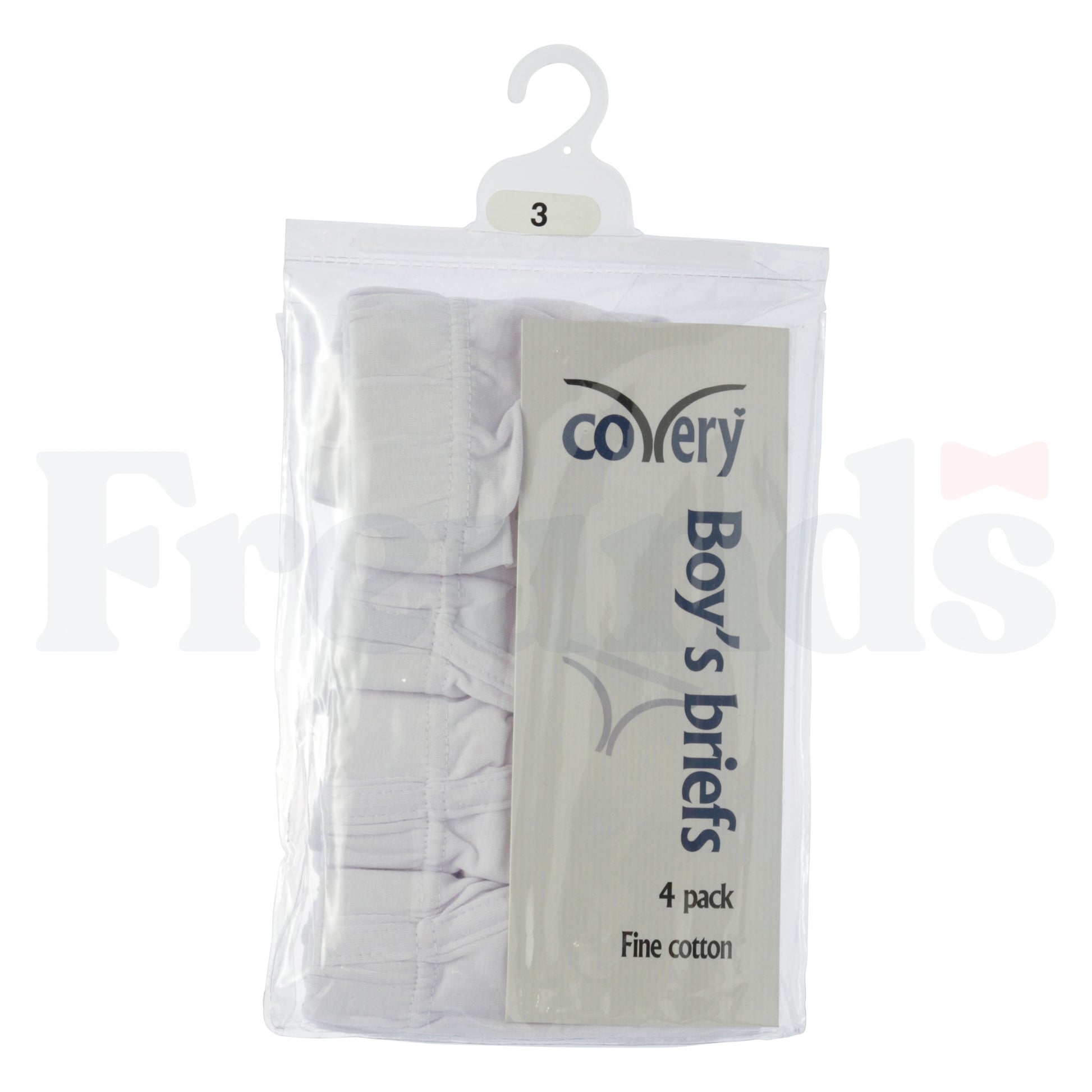Covery Boys White Briefs - 4 Pack -