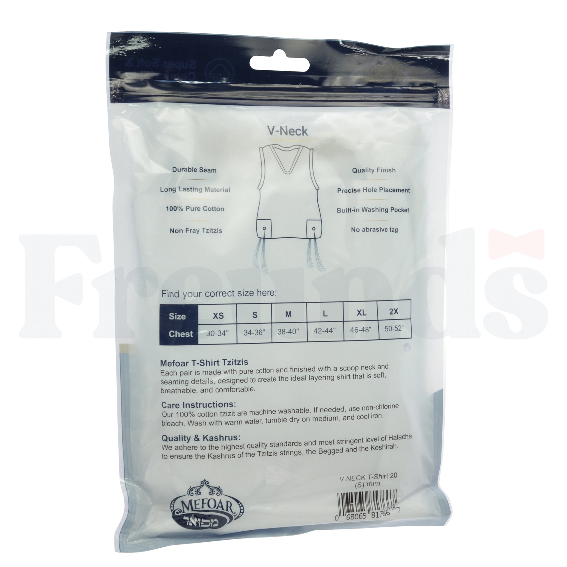 Mefoar Undershirt Tzitzis Meyuchad - V-Neck -