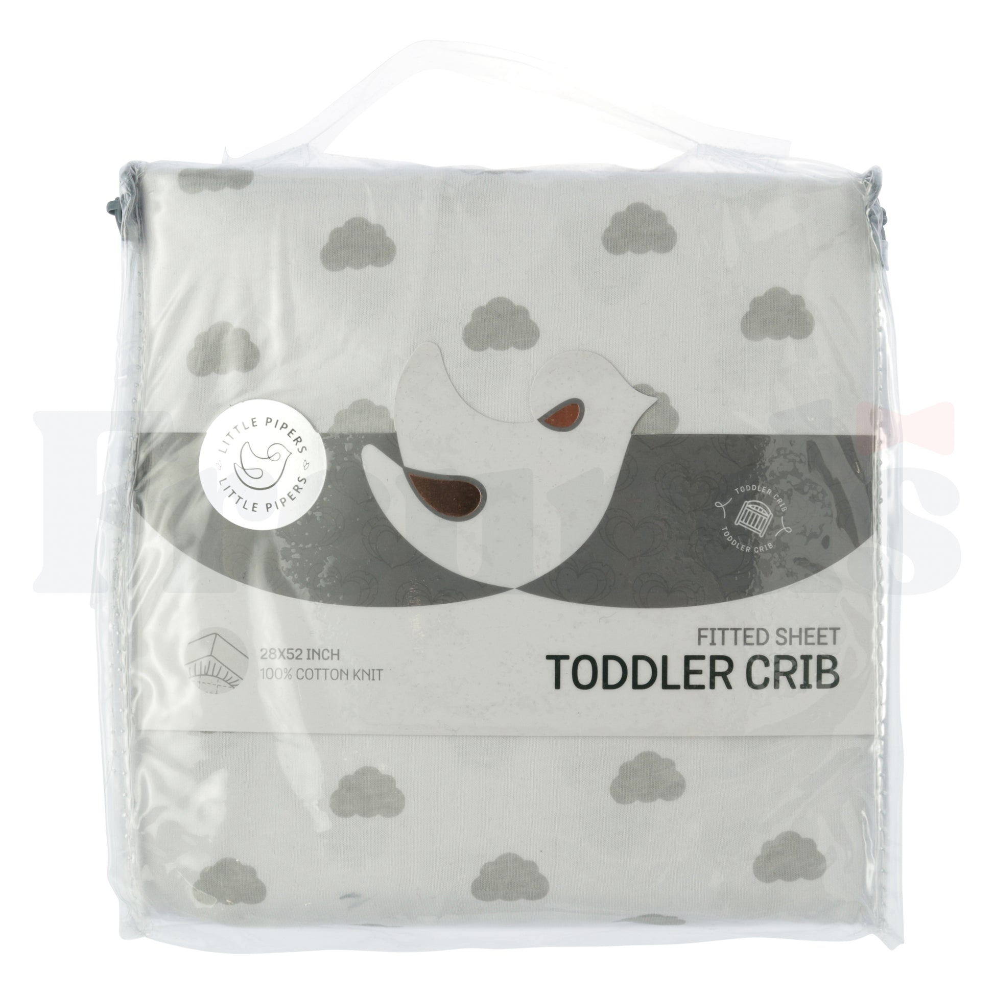 Little Pipers Fitted Crib Sheet - Cloud Design -