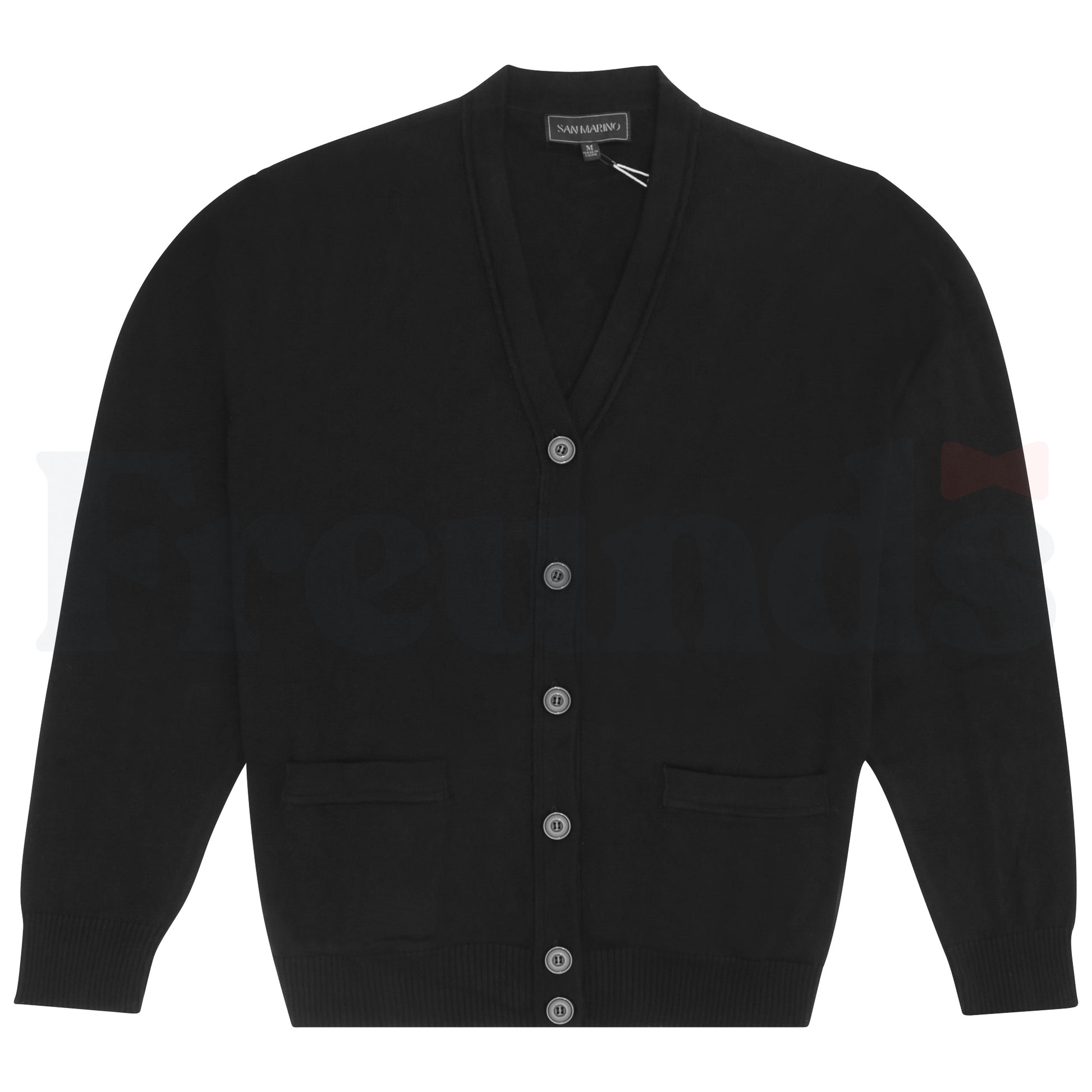 San Marino Boys & Mens Black Cotton/Acrylic Cardigan -