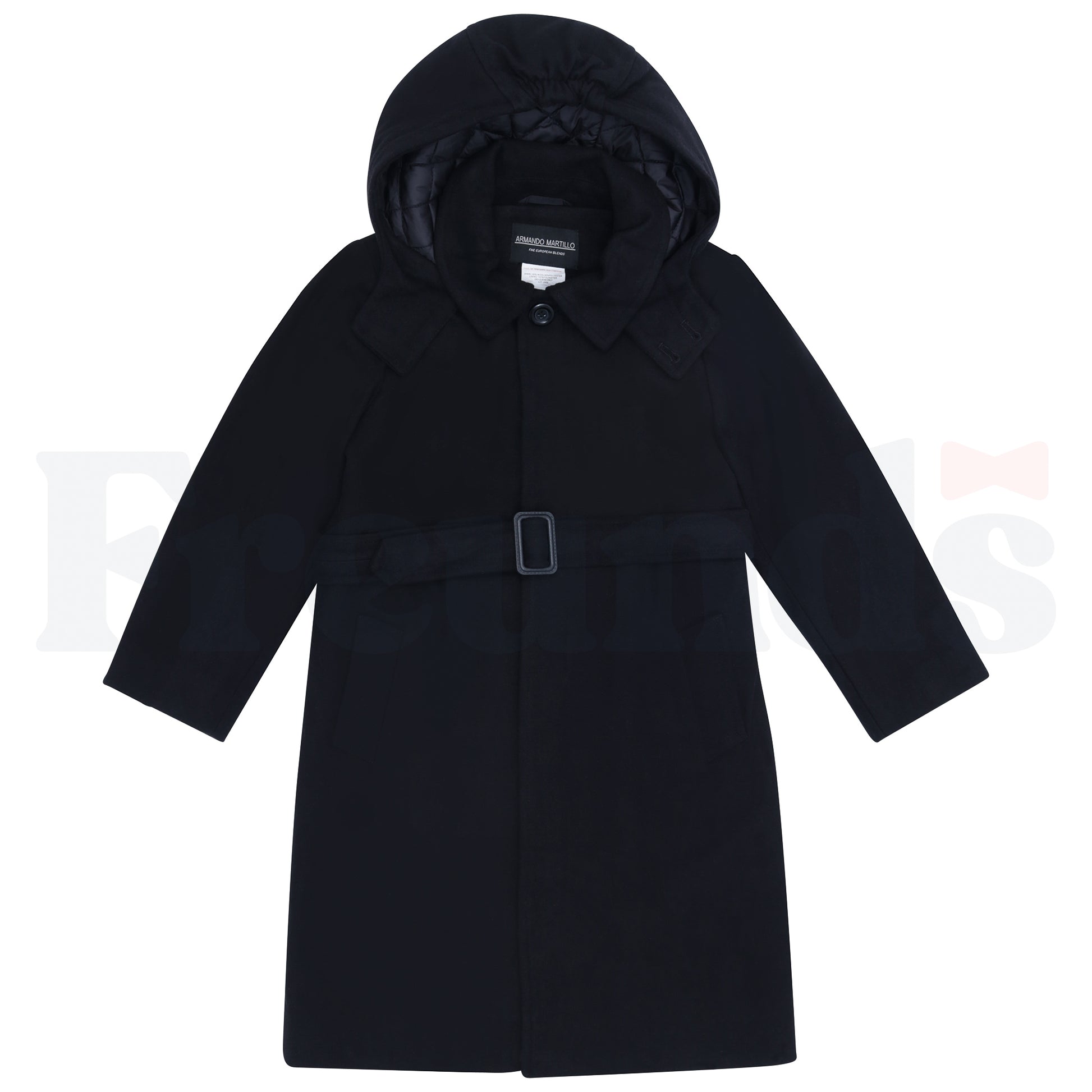 Armando Martillo Black Single Breasted Long Wool Coat - 658 -