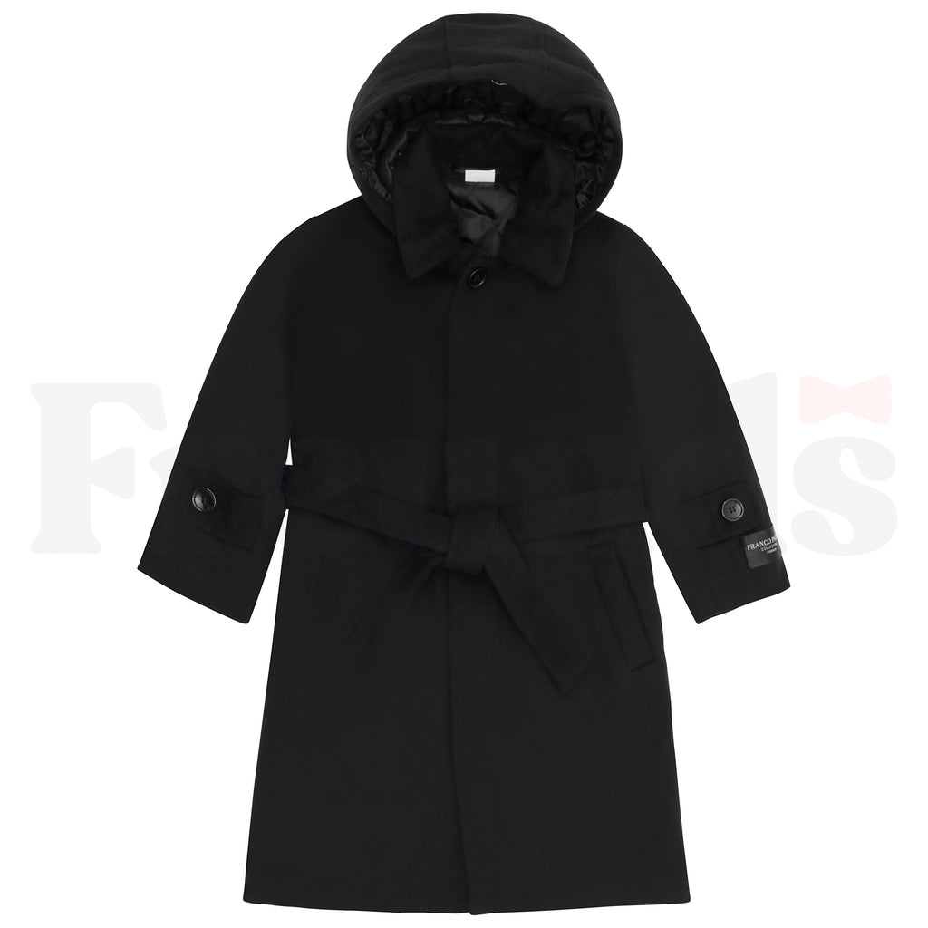 Franco Palino Boys Long Wool Coat w/ Set in Sleeve & Back Slit - ASC727 -