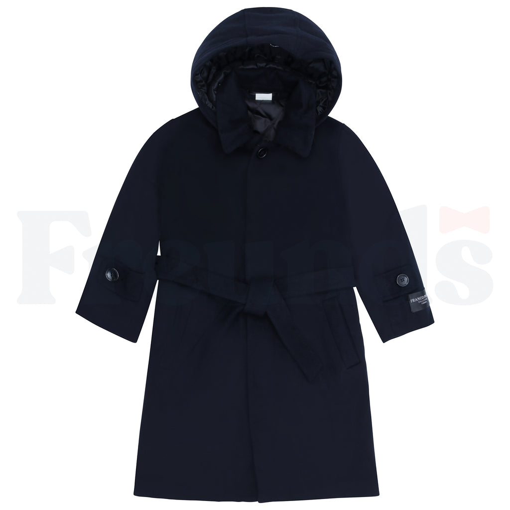 Franco Palino Boys Long Wool Coat w/ Set in Sleeve & Back Slit - ASC727 -