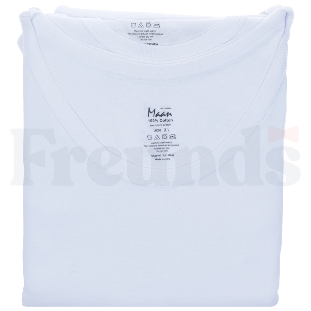 MAAN Mens Sleeveless White Undershirts - 3 Pack -