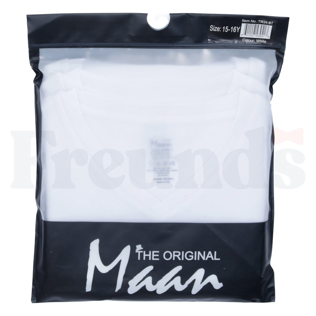 MAAN Mens V-Neck White Undershirts - 3 Pack -