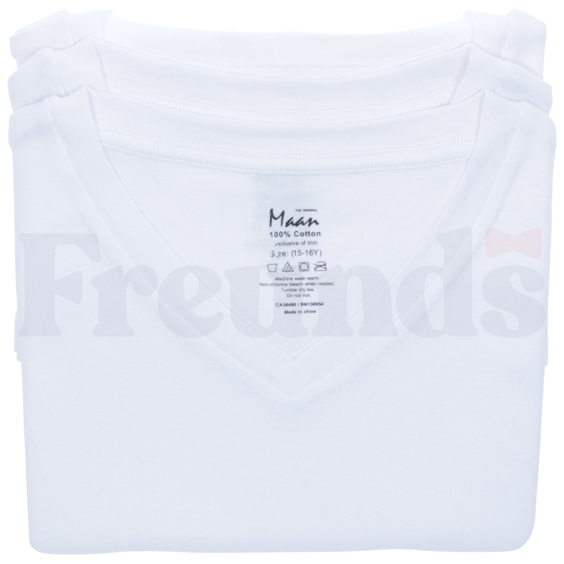 MAAN Boys V-Neck White Undershirts - 3 Pack -