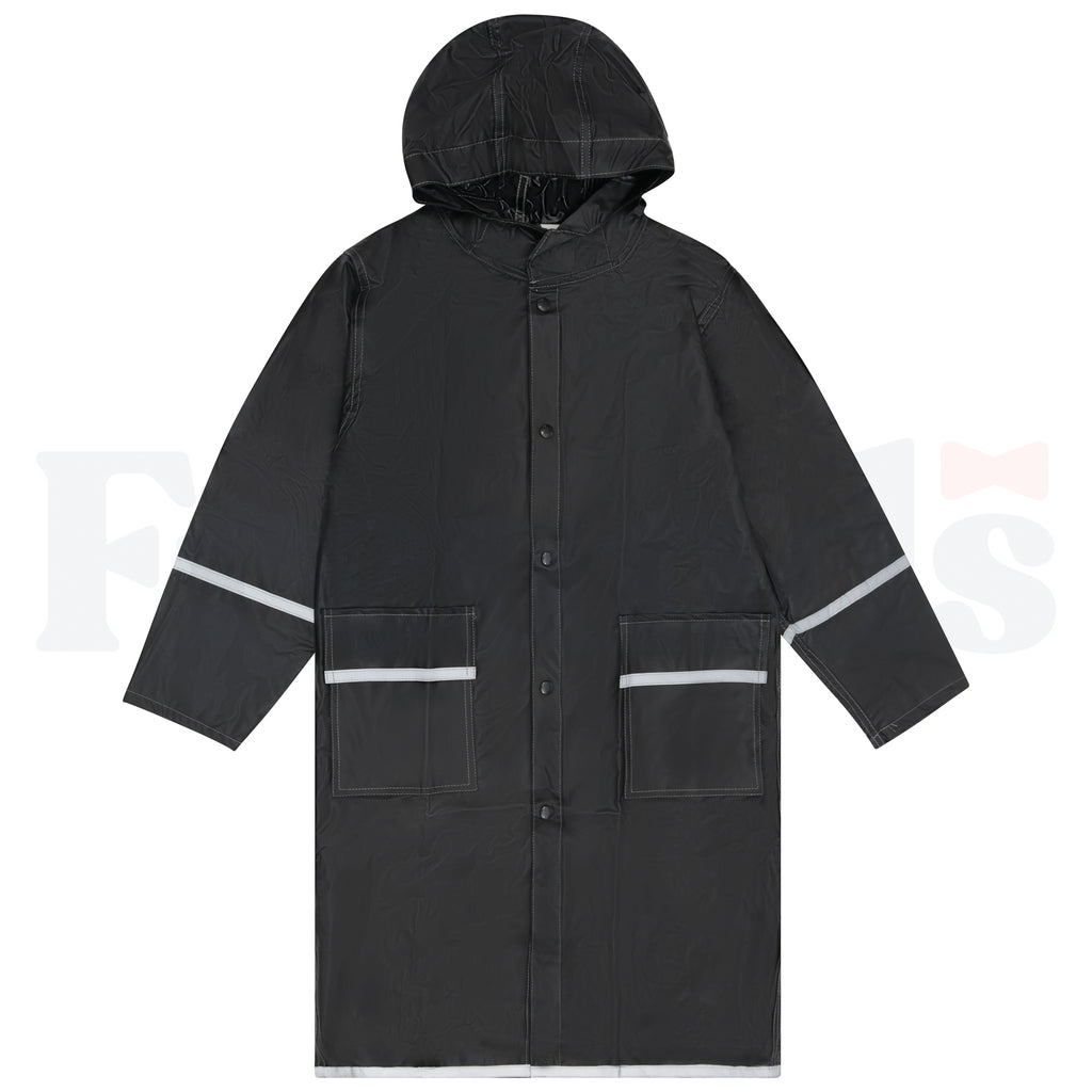Fit Rite Black Raincoat - Grey Trim - B8103 -