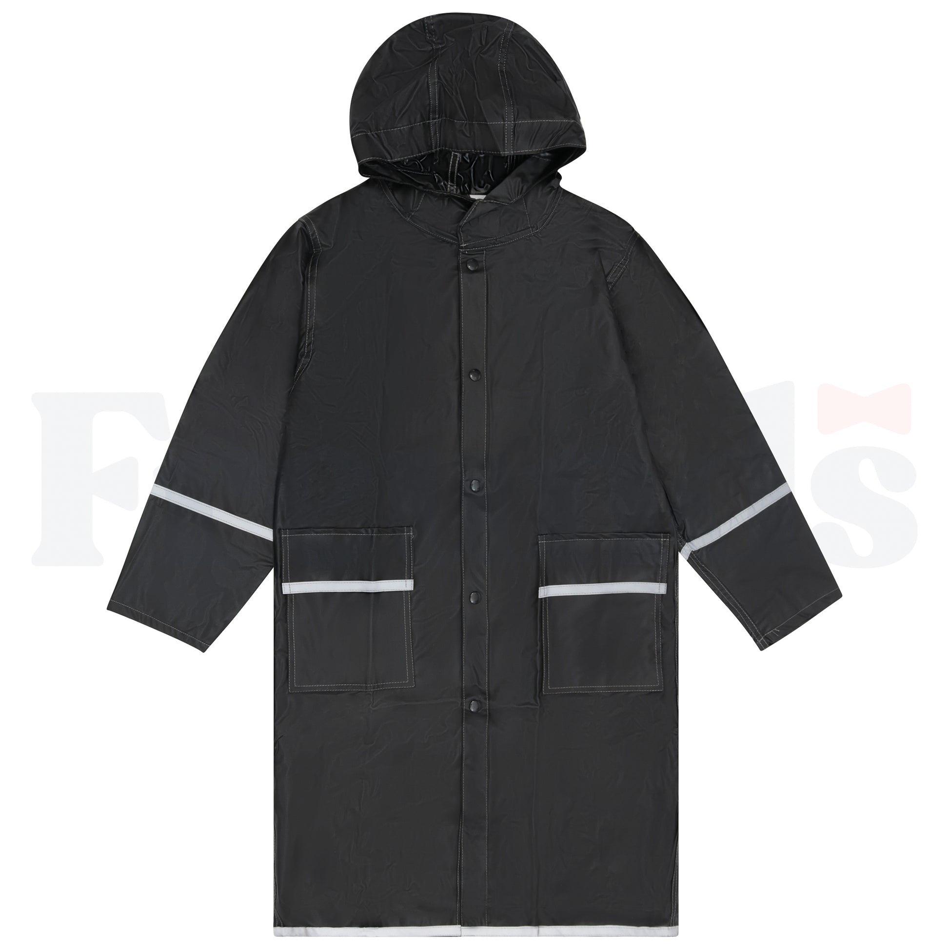 Fit Rite Black Raincoat - Grey Trim - B8103 -